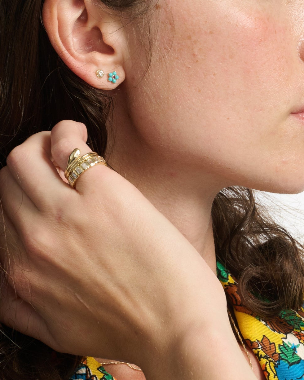 Turquoise and Tourmaline Aurora Studs by Ariel Gordon Jewelry - At Present Jewelry