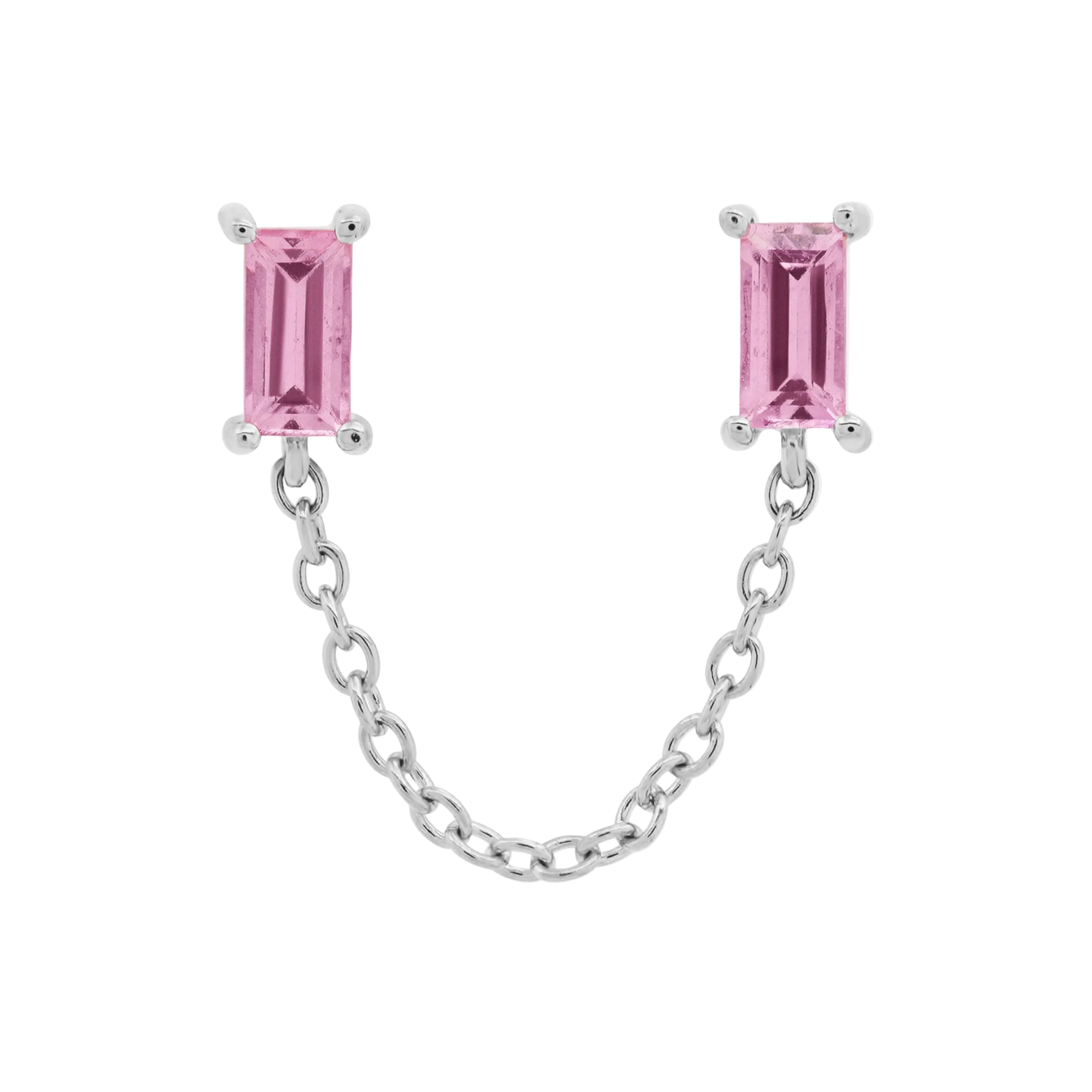 Gemstone Baguette Chain Stud by Eriness - At Present Jewelry