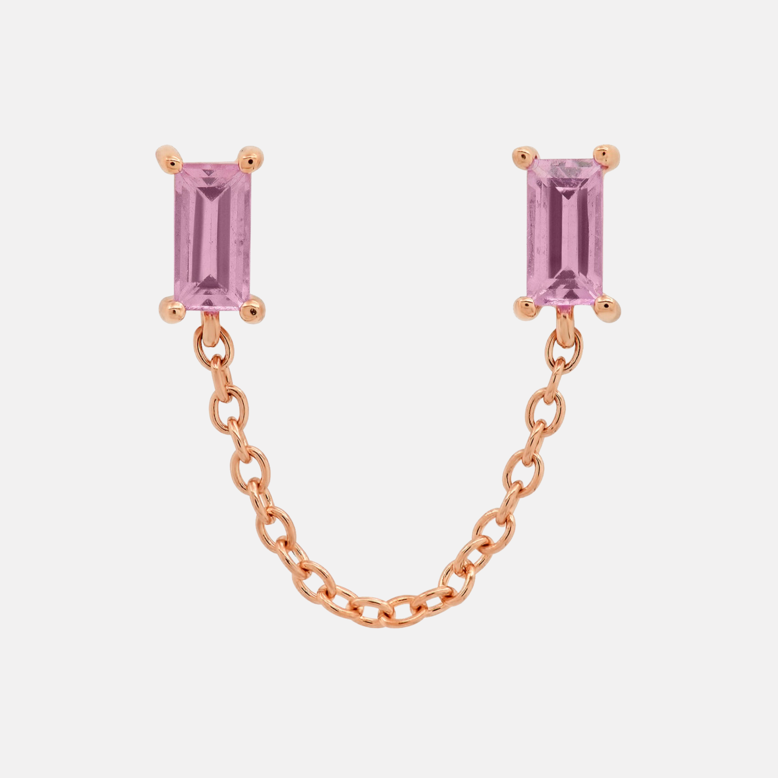 Gemstone Baguette Chain Stud by Eriness - At Present Jewelry