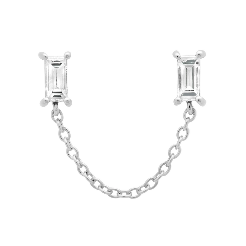 Diamond Baguette Chain Stud by Eriness - At Present Jewelry