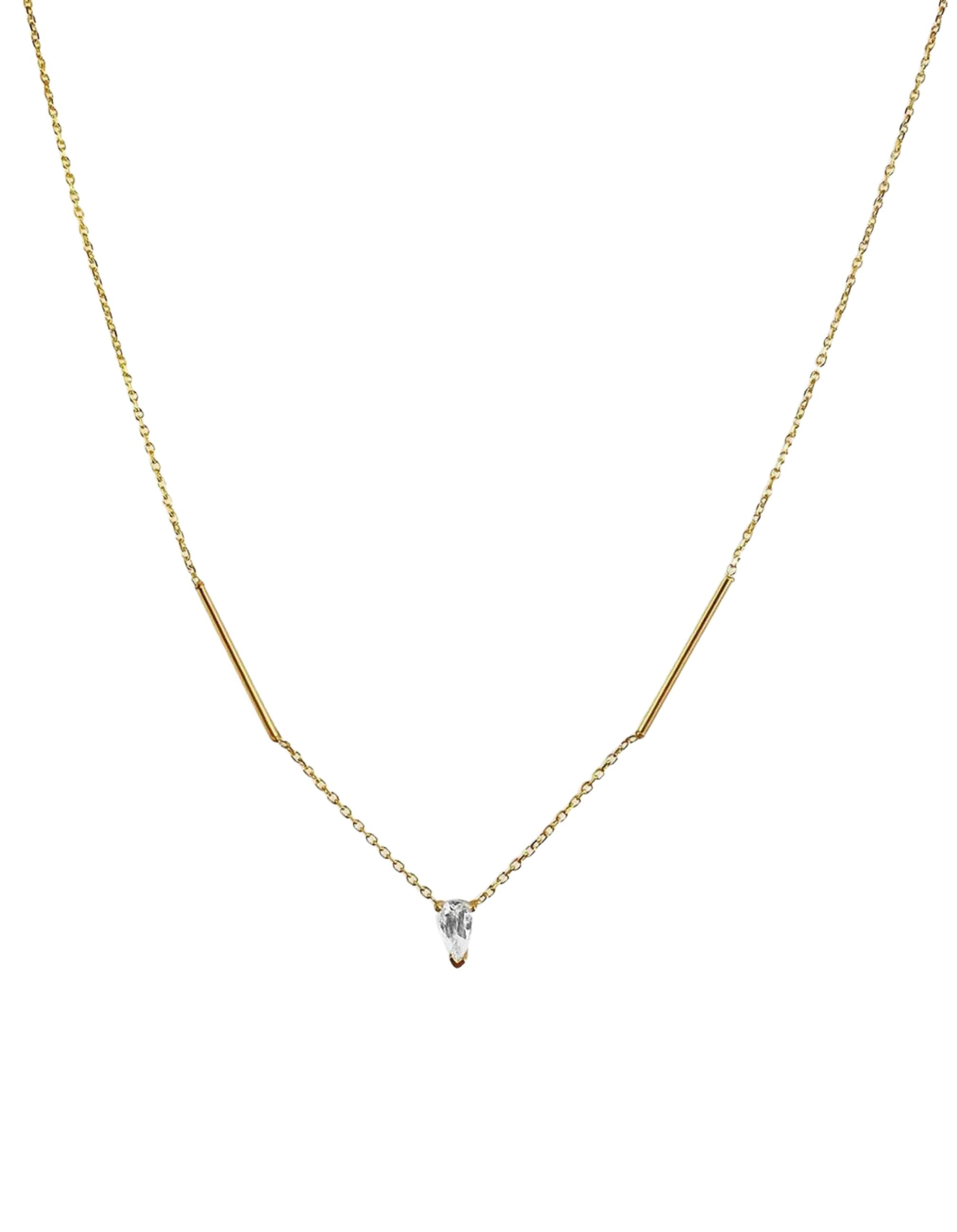 Deconstructed Bar Gold Necklace