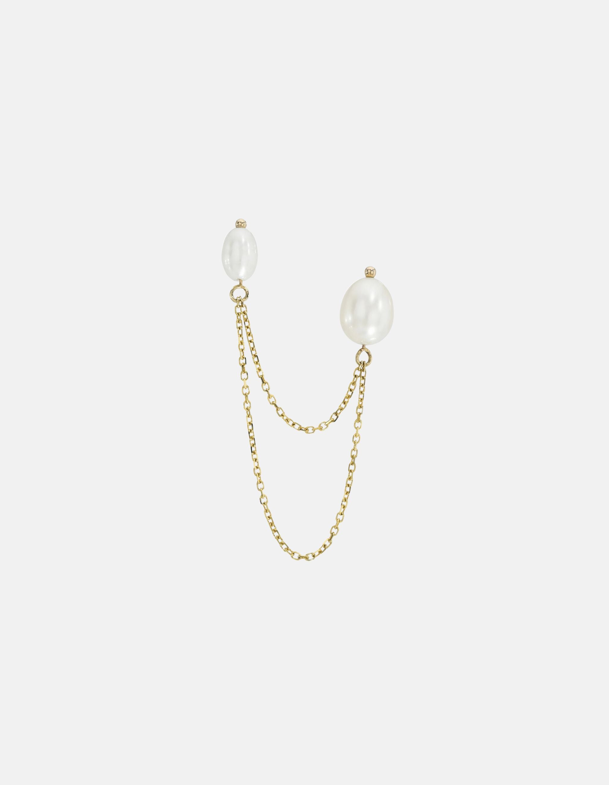 Bella Chained Stud Earring, White by White/Space - At Present Jewelry