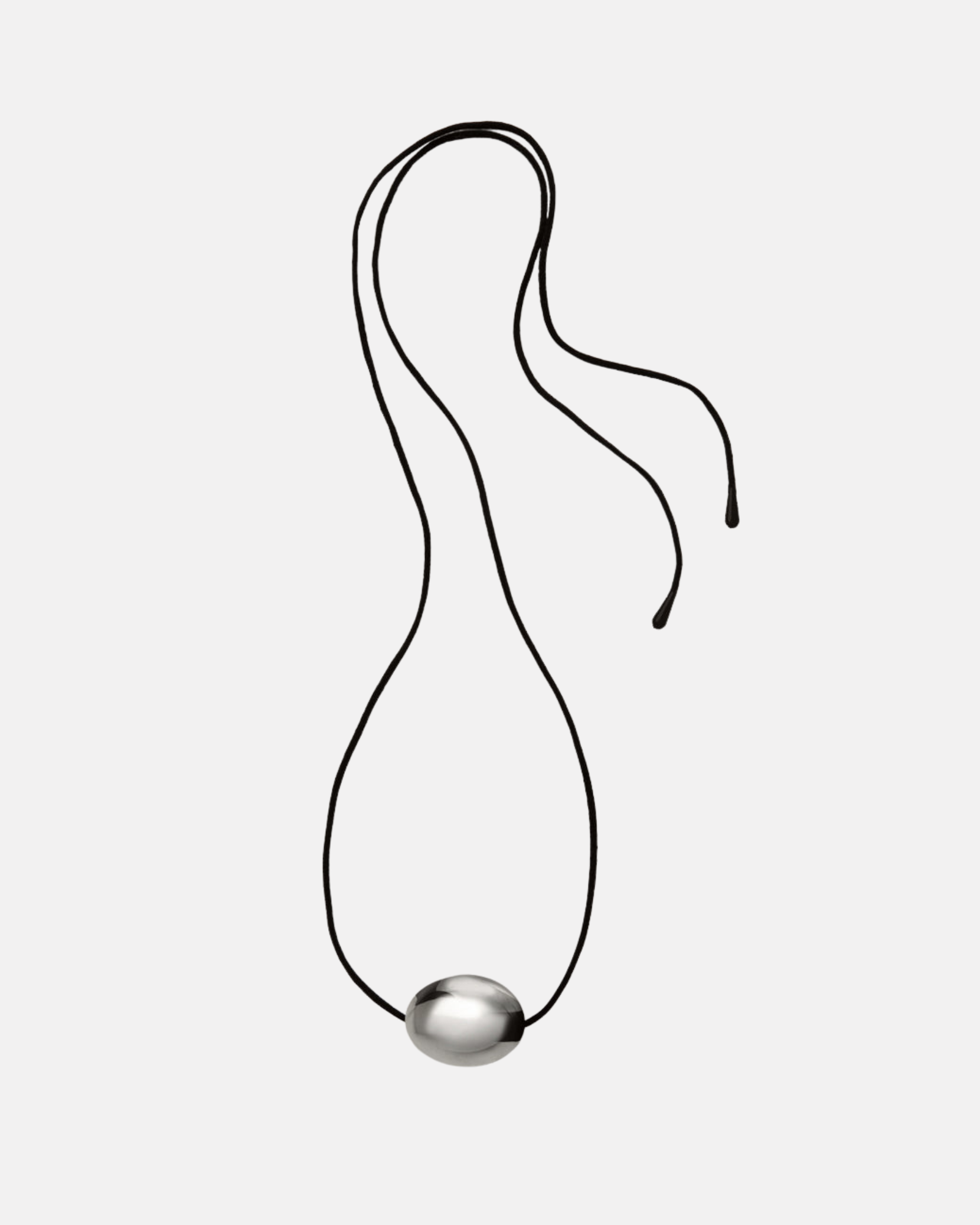 Large Ellipse Necklace, Silver by Annika Inez - At Present Jewelry