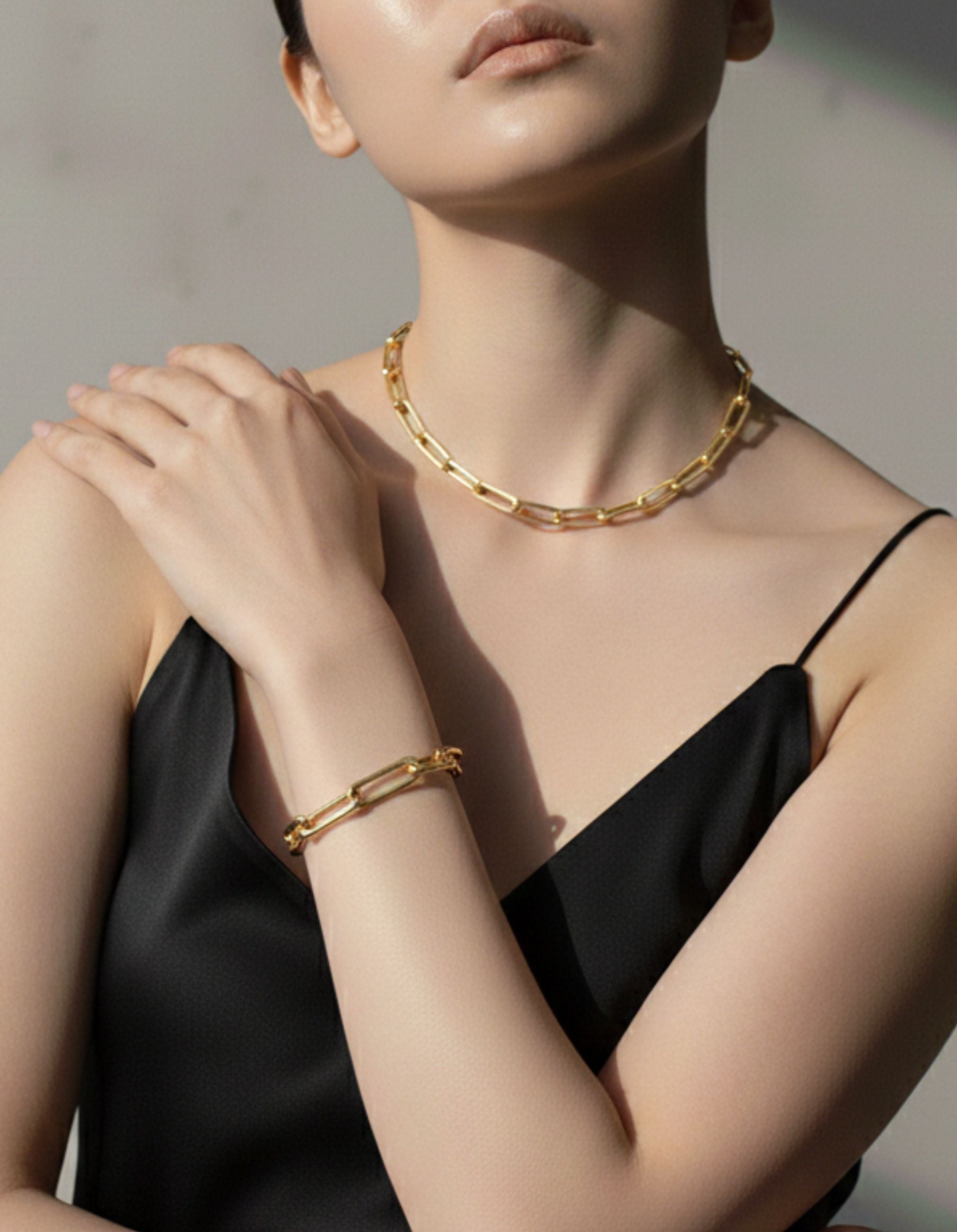 Milano Large Elongated Chunky Pinched Link Gold Chain