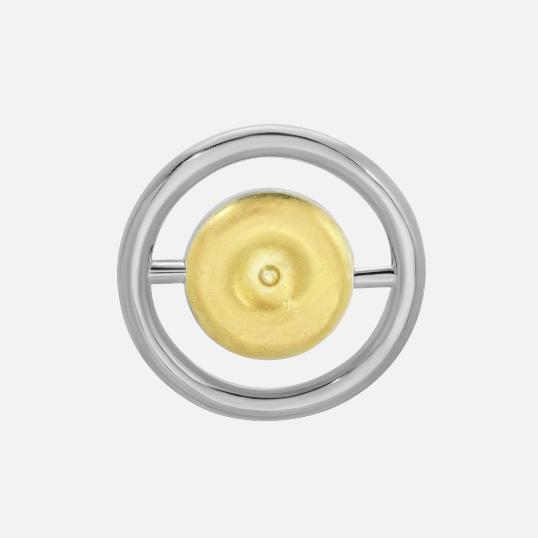 Reversible Bullseye Brooch, Silver by Monbouquette - At Present Jewelry