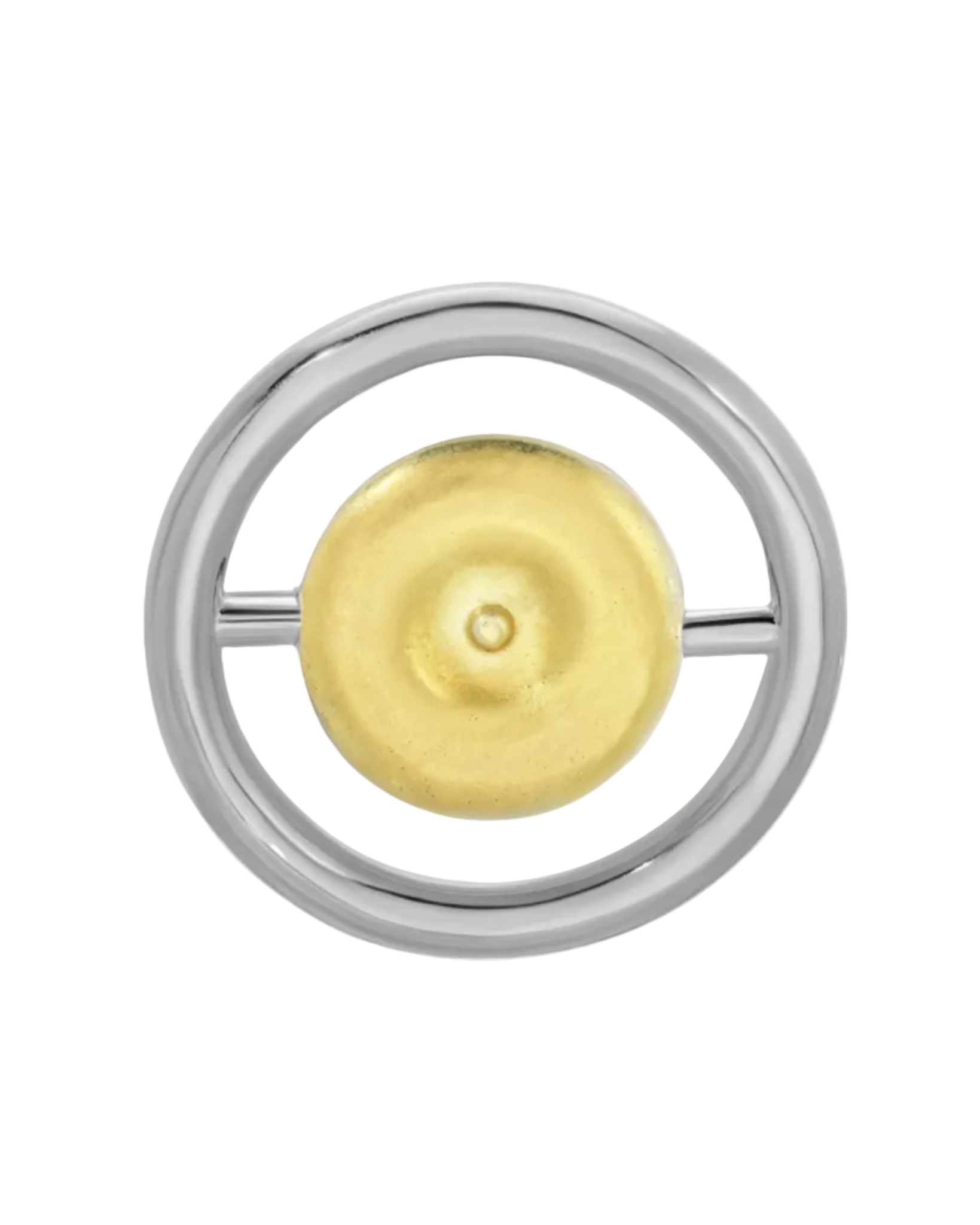 Reversible Bullseye Brooch, Silver by Monbouquette - At Present Jewelry