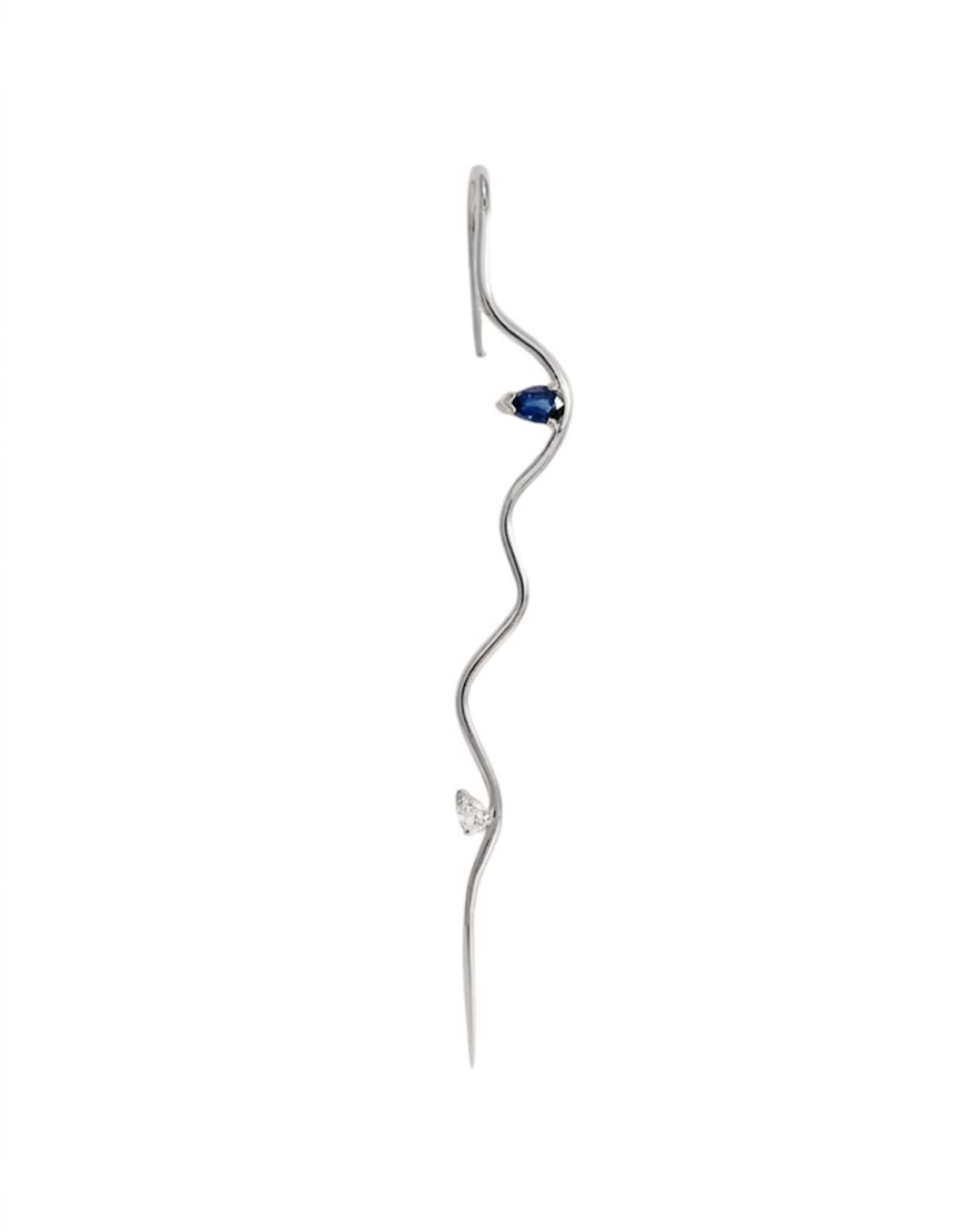 Sapphire Double Element Needle Earring