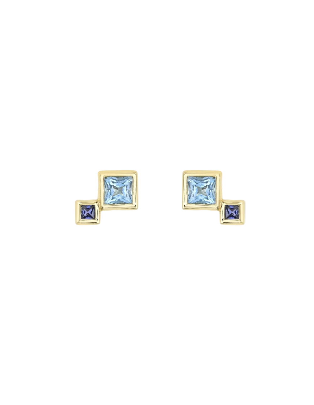 Blue Sapphire and Topaz Fada Earring by White/Space - At Present Jewelry