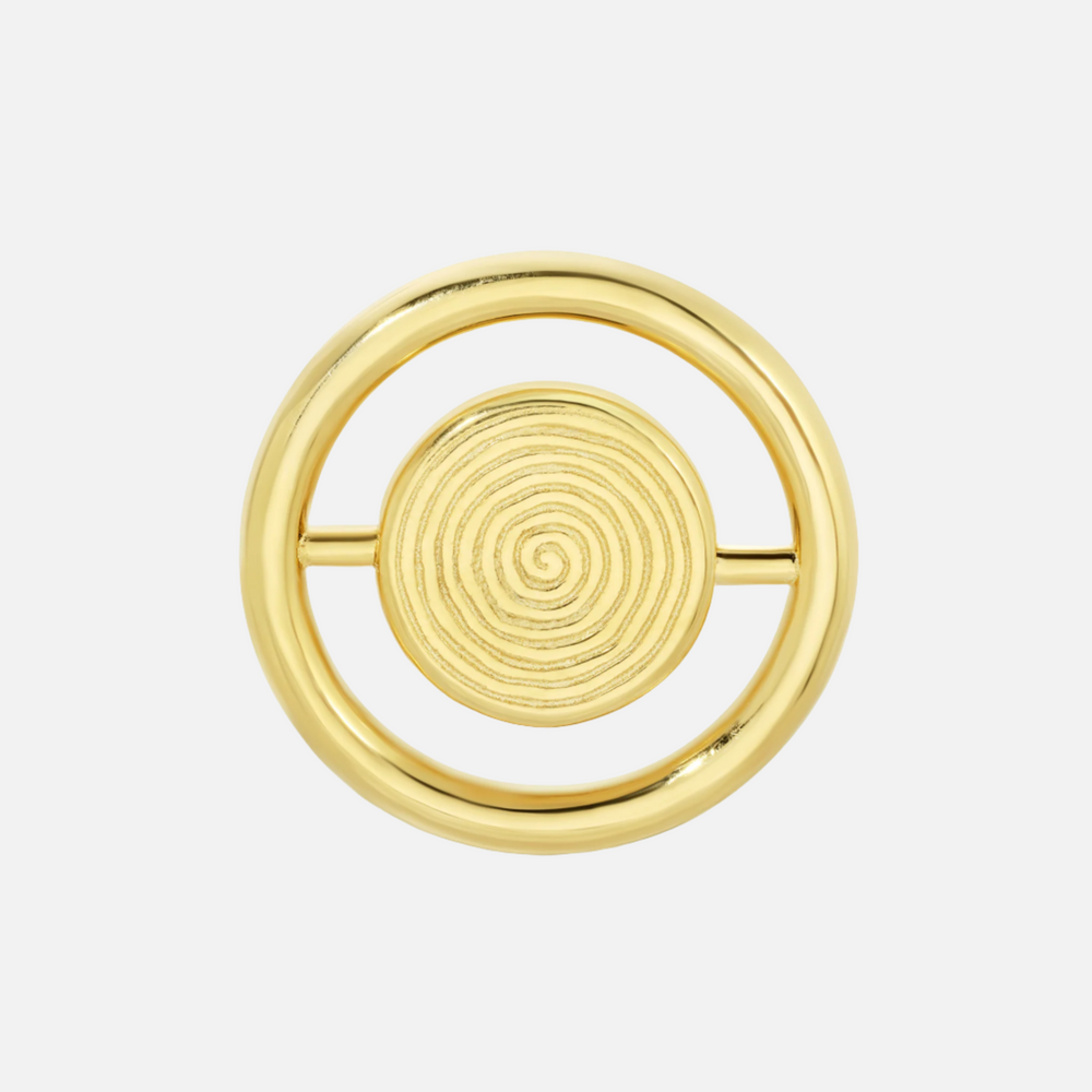 Reversible Bullseye Brooch, Gold by Monbouquette - At Present Jewelry