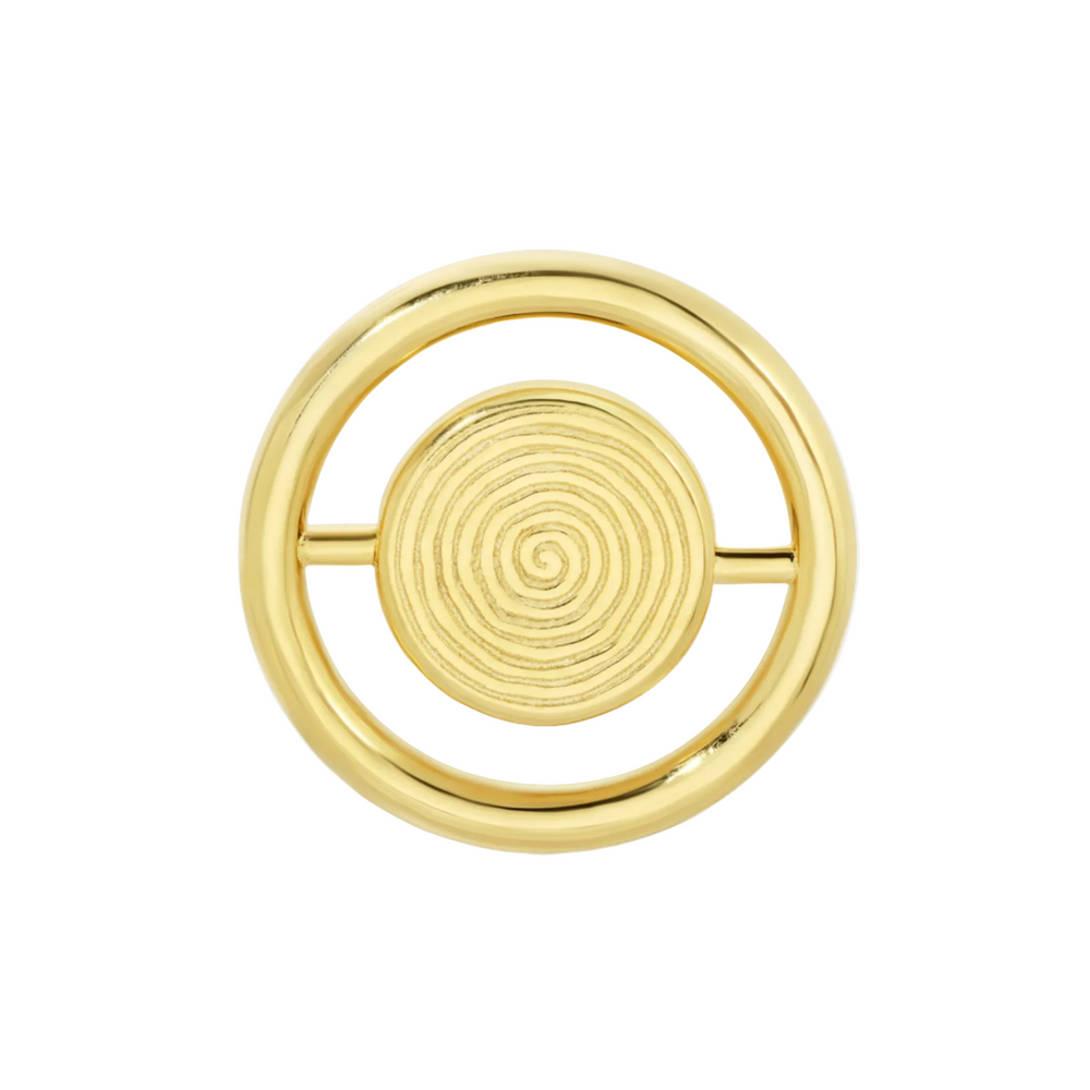 Reversible Bullseye Brooch, Gold by Monbouquette - At Present Jewelry