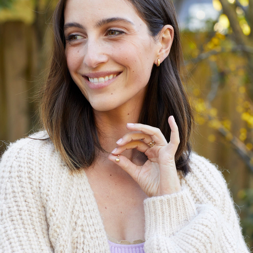 Petite Scallop Shell Charm by Ariel Gordon Jewelry - At Present Jewelry