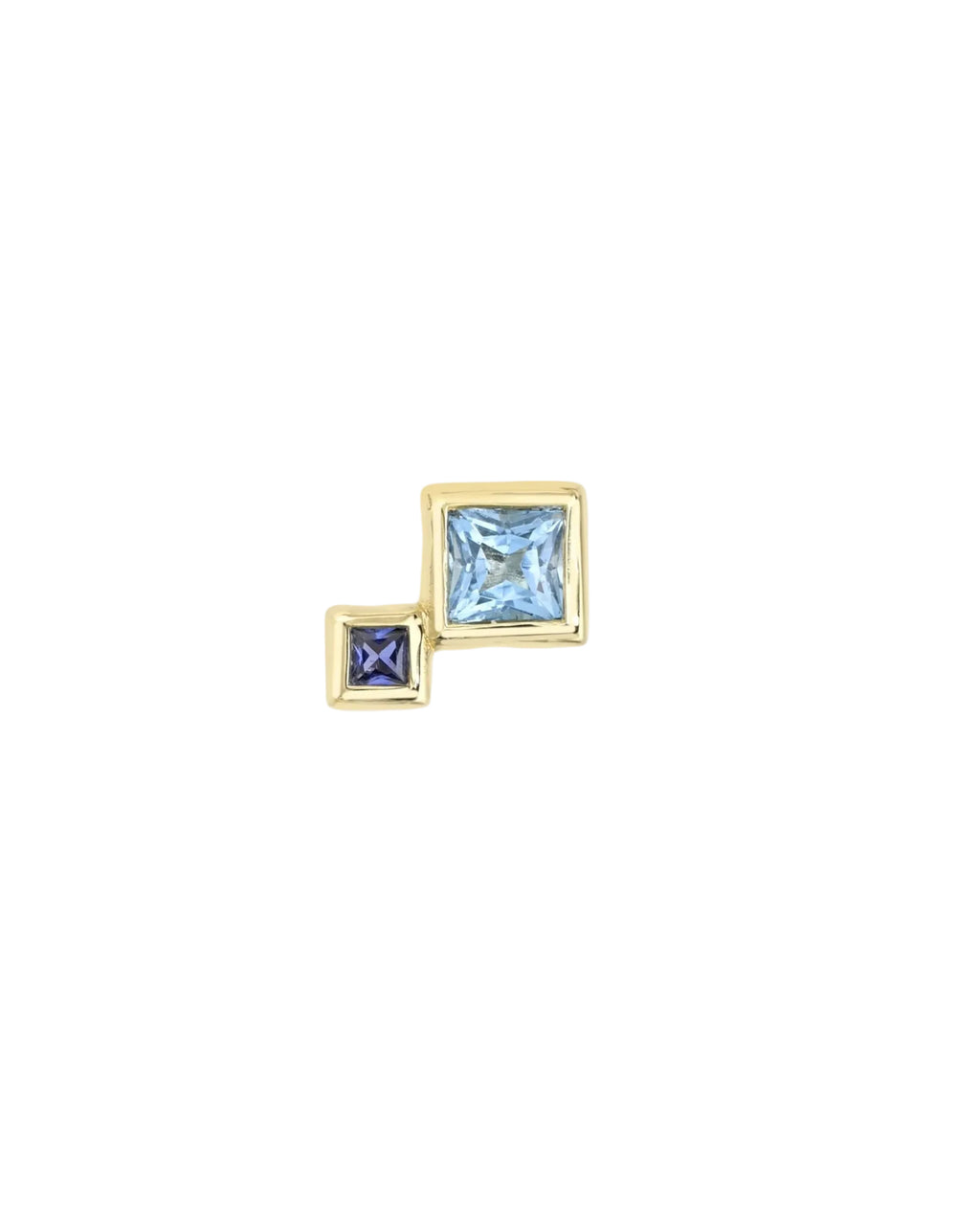 Blue Sapphire and Topaz Fada Earring by White/Space - At Present Jewelry