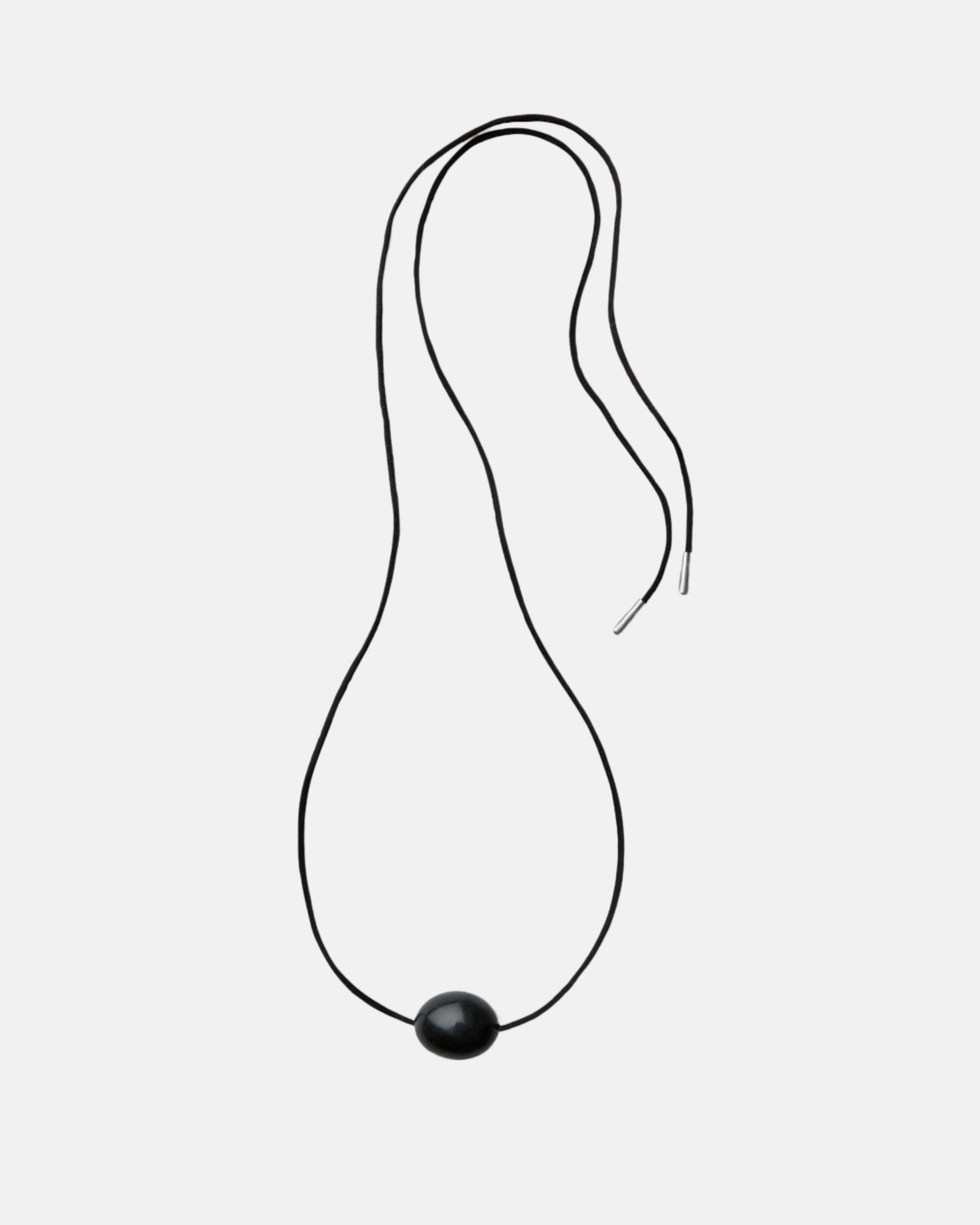 Small Stone Ellipse Necklace, Black by Annika Inez - At Present Jewelry