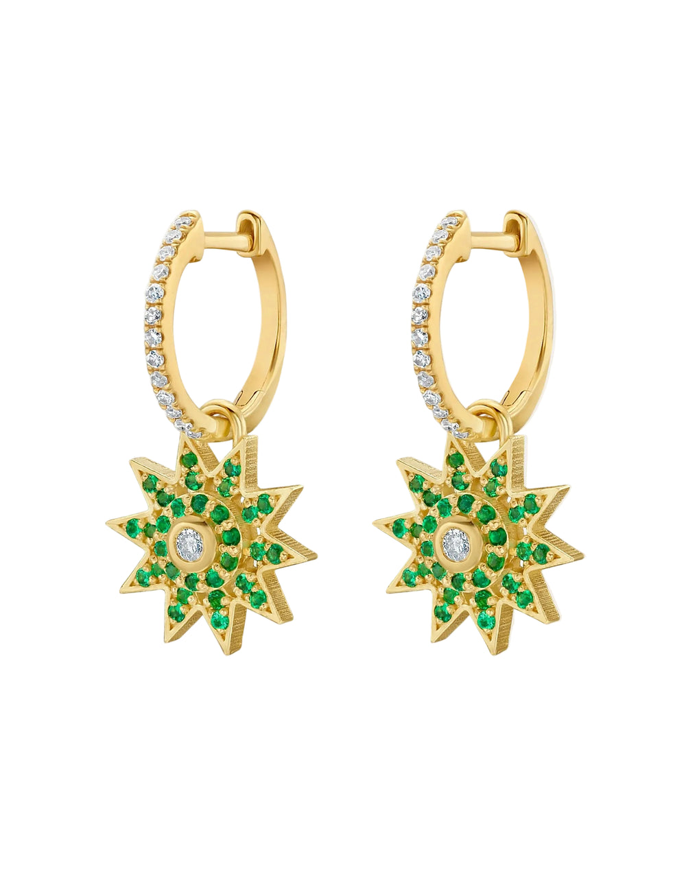 Lumière Emerald Star Dangle Earrings by Lionheart - At Present Jewelry