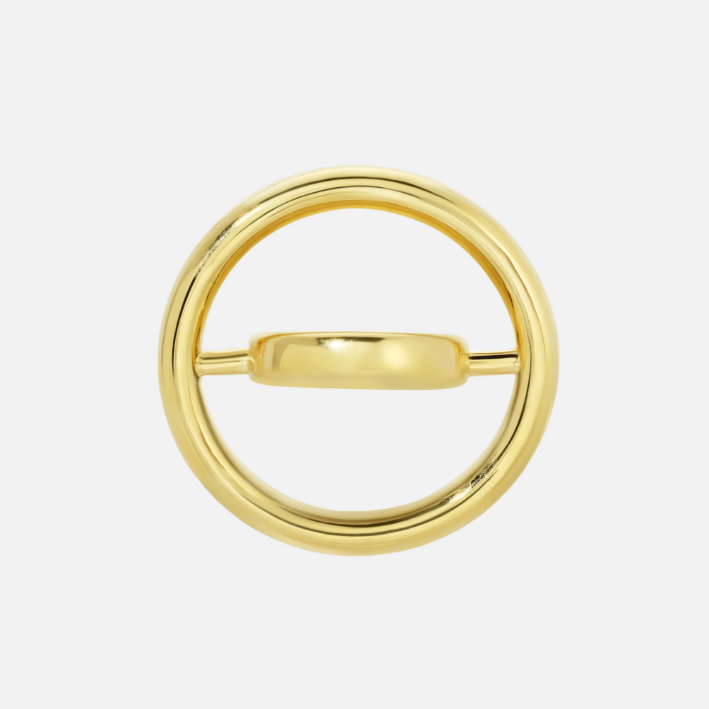 Reversible Bullseye Brooch, Gold by Monbouquette - At Present Jewelry