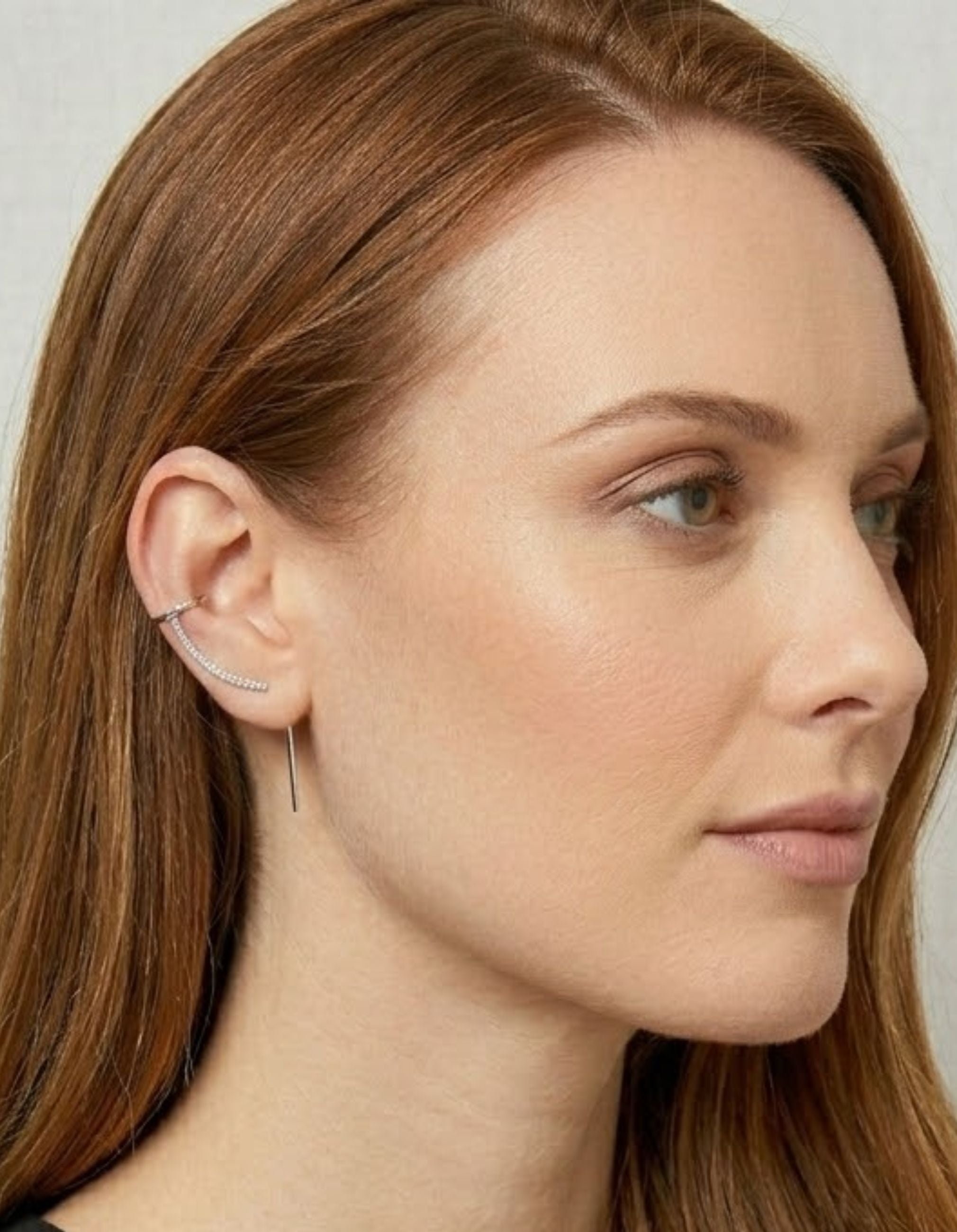 Pave Cuff Needle Earring
