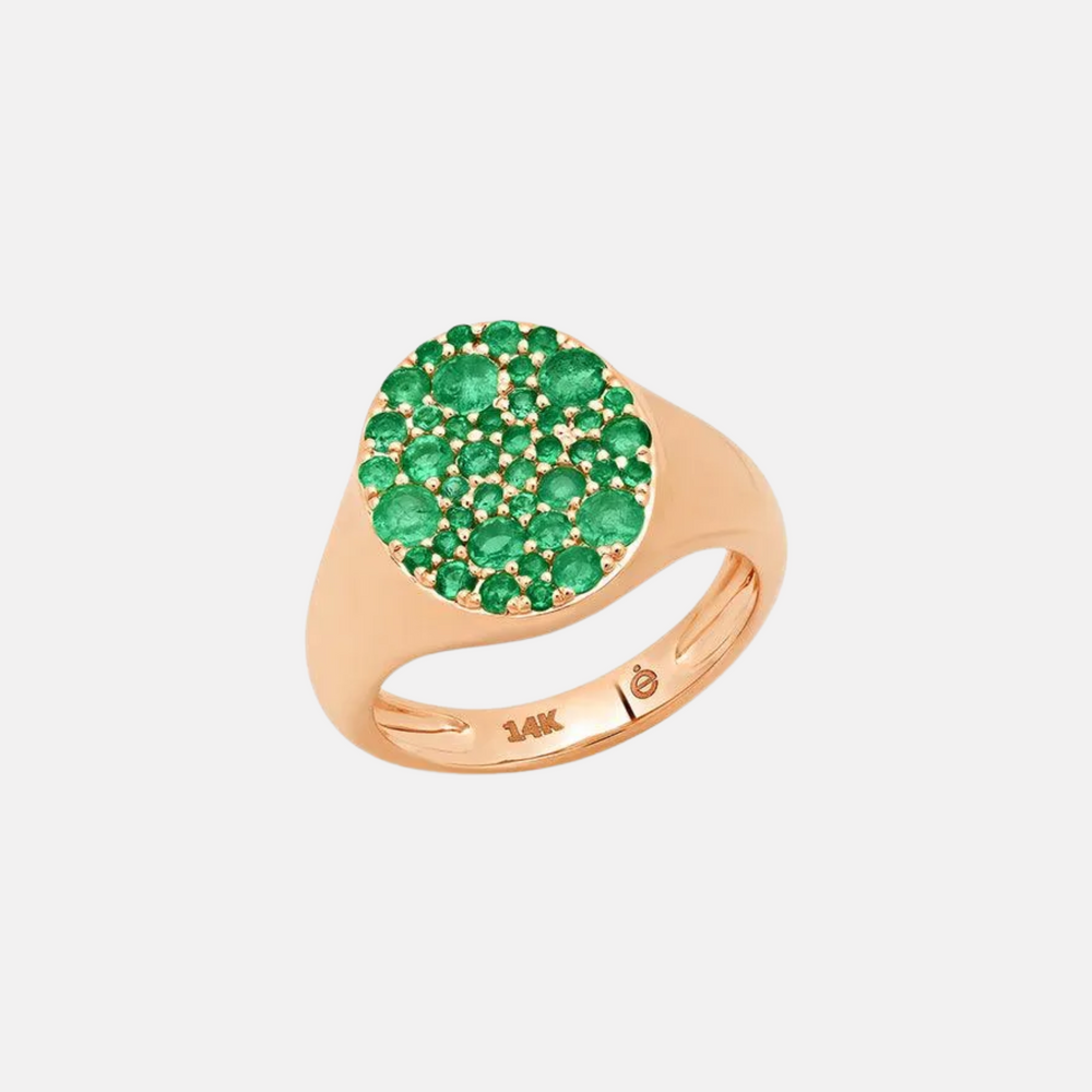 Emerald Signet Pinky Ring by Eriness - At Present Jewelry