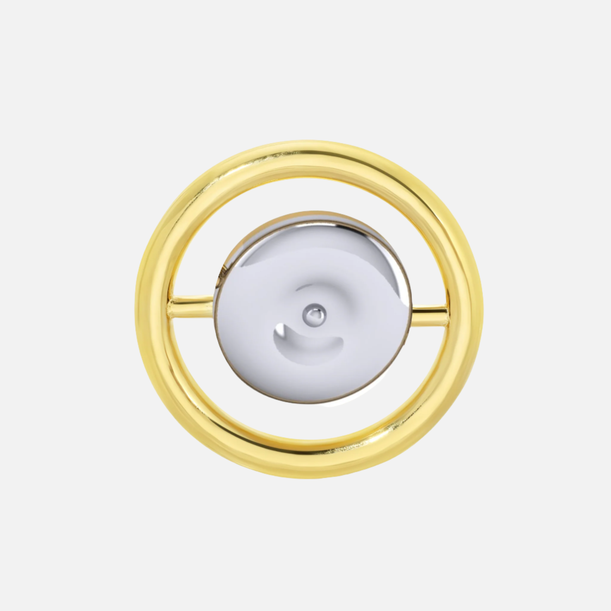 Reversible Bullseye Brooch, Gold by Monbouquette - At Present Jewelry