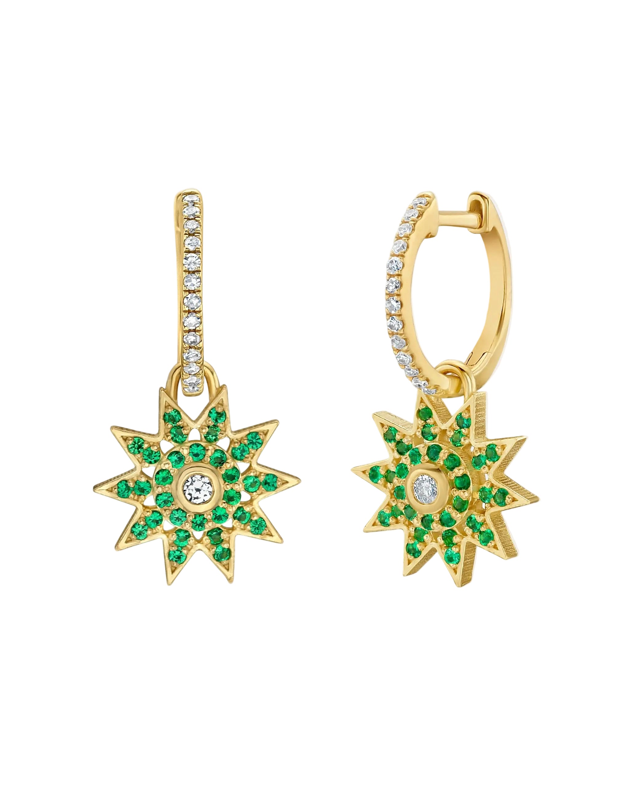 Lumière Emerald Star Dangle Earrings by Lionheart - At Present Jewelry