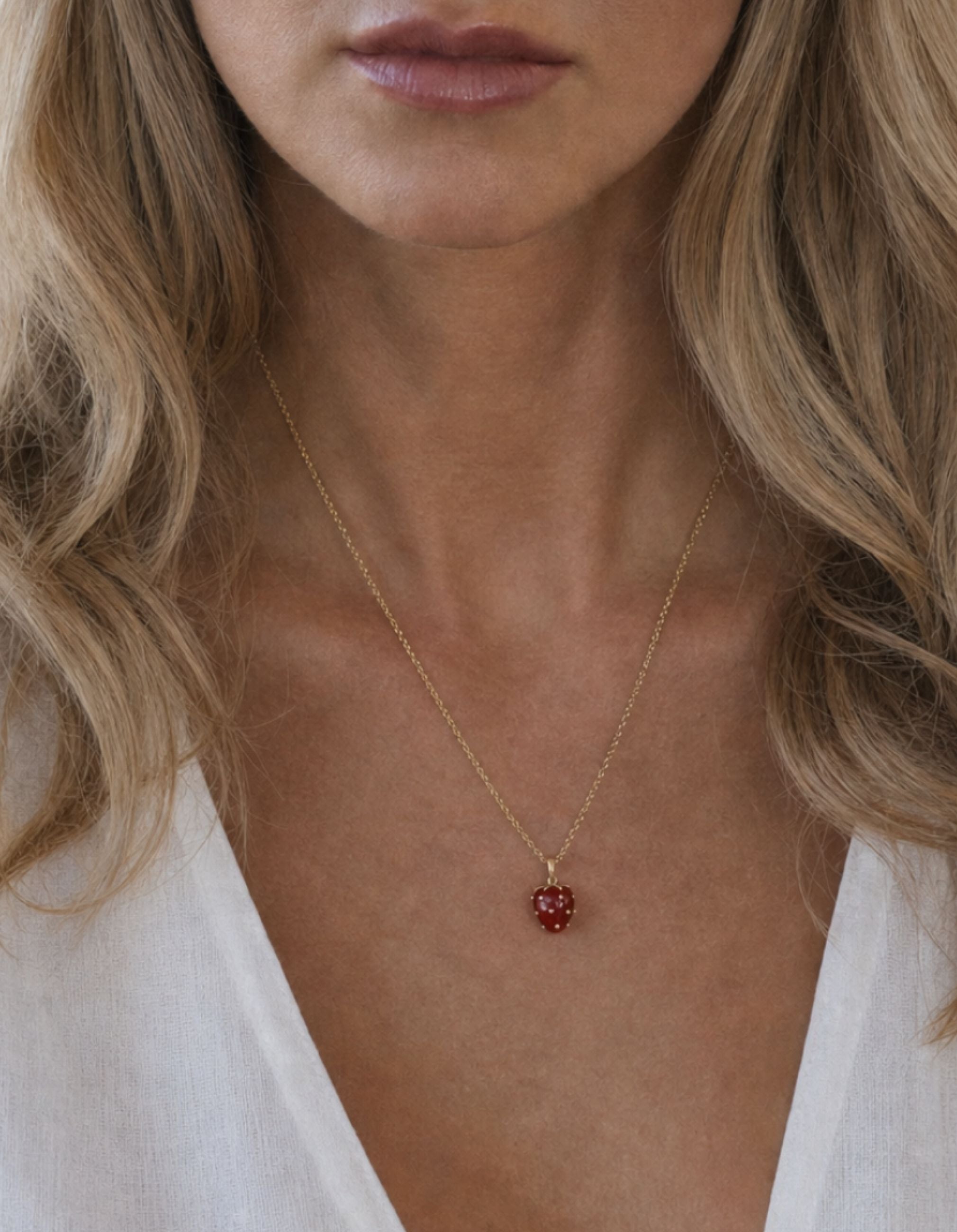 Petite Strawberry Agate Pendant