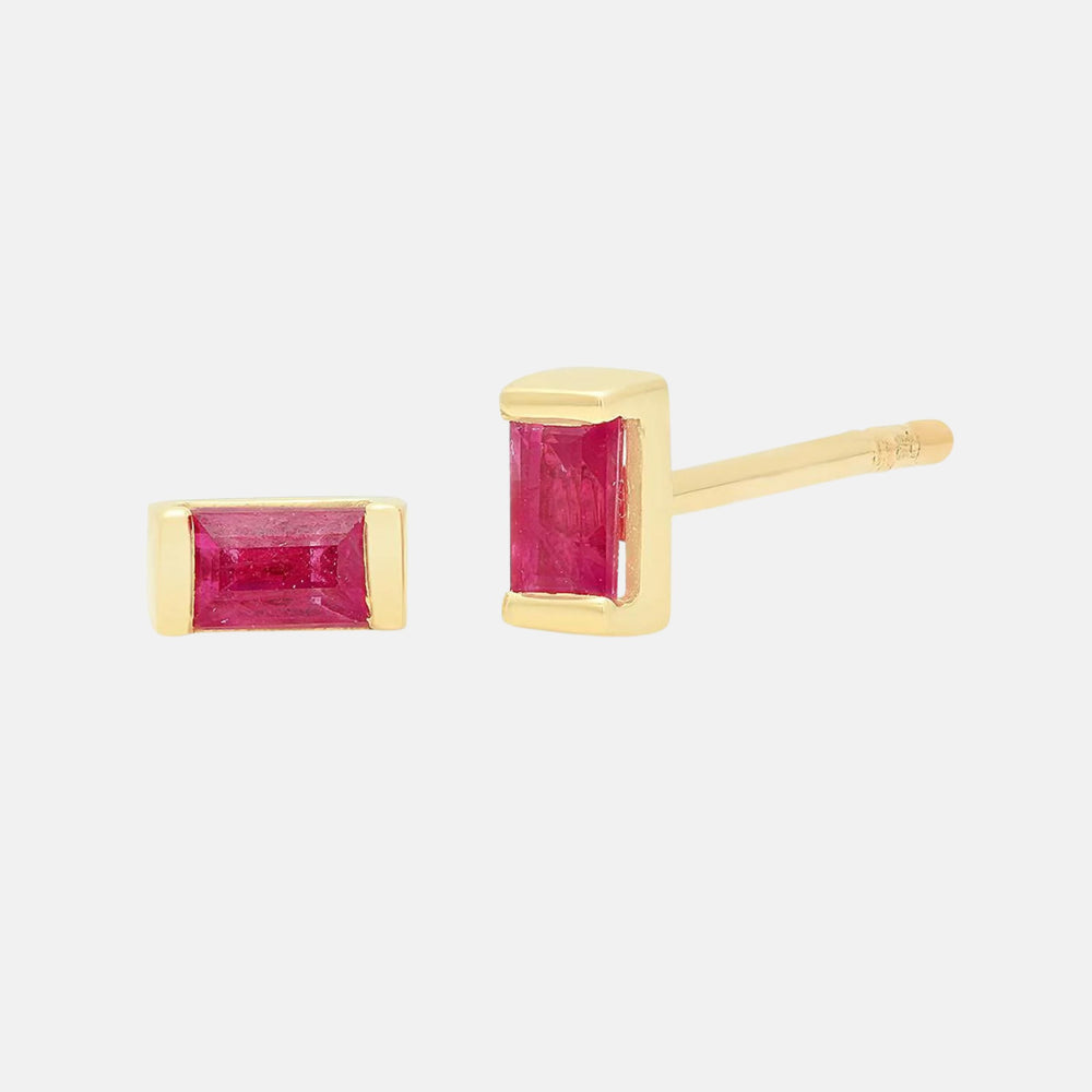 Gemstone Baguette Studs by Eriness - At Present Jewelry