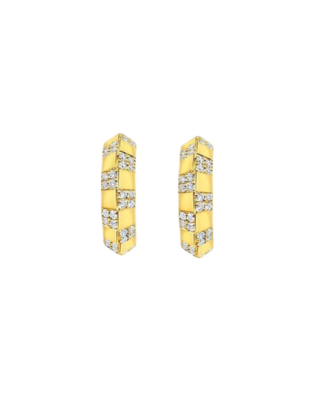 Pinstripe Strength Knife Edge Diamond Earring