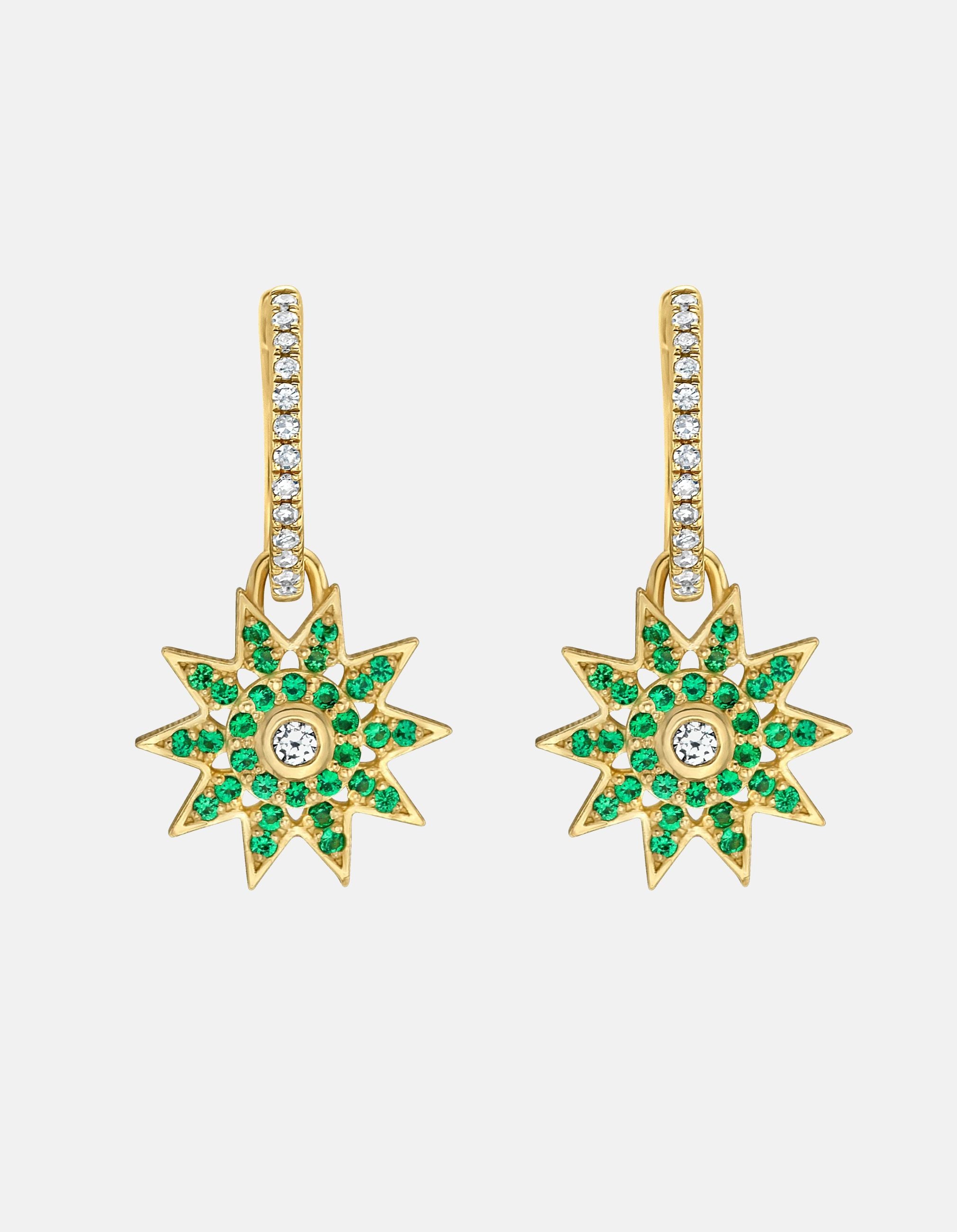 Lumière Emerald Star Dangle Earrings by Lionheart - At Present Jewelry