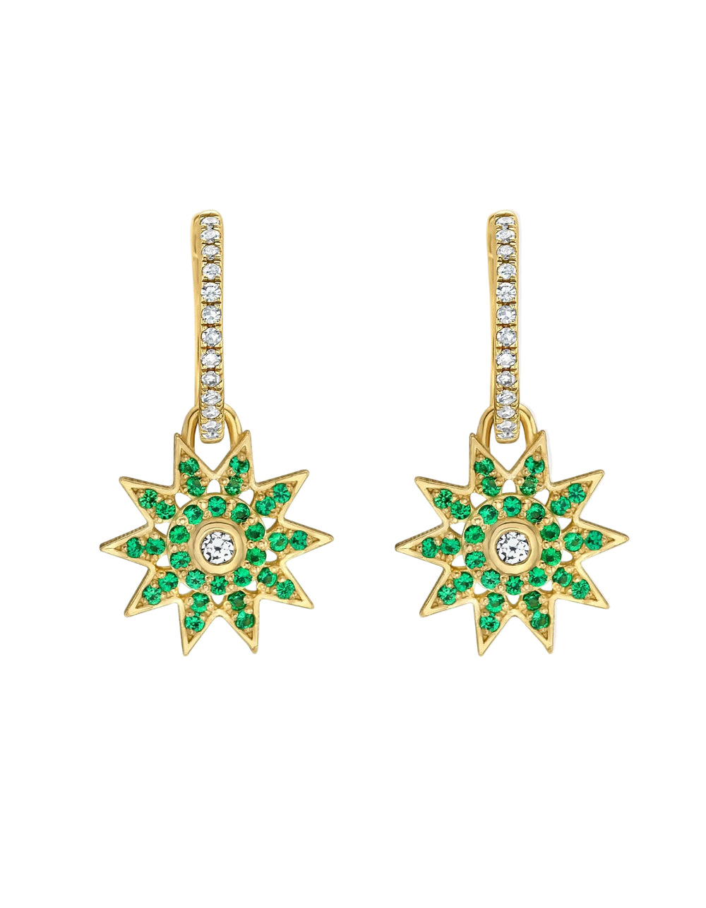 Lumière Emerald Star Dangle Earrings by Lionheart - At Present Jewelry