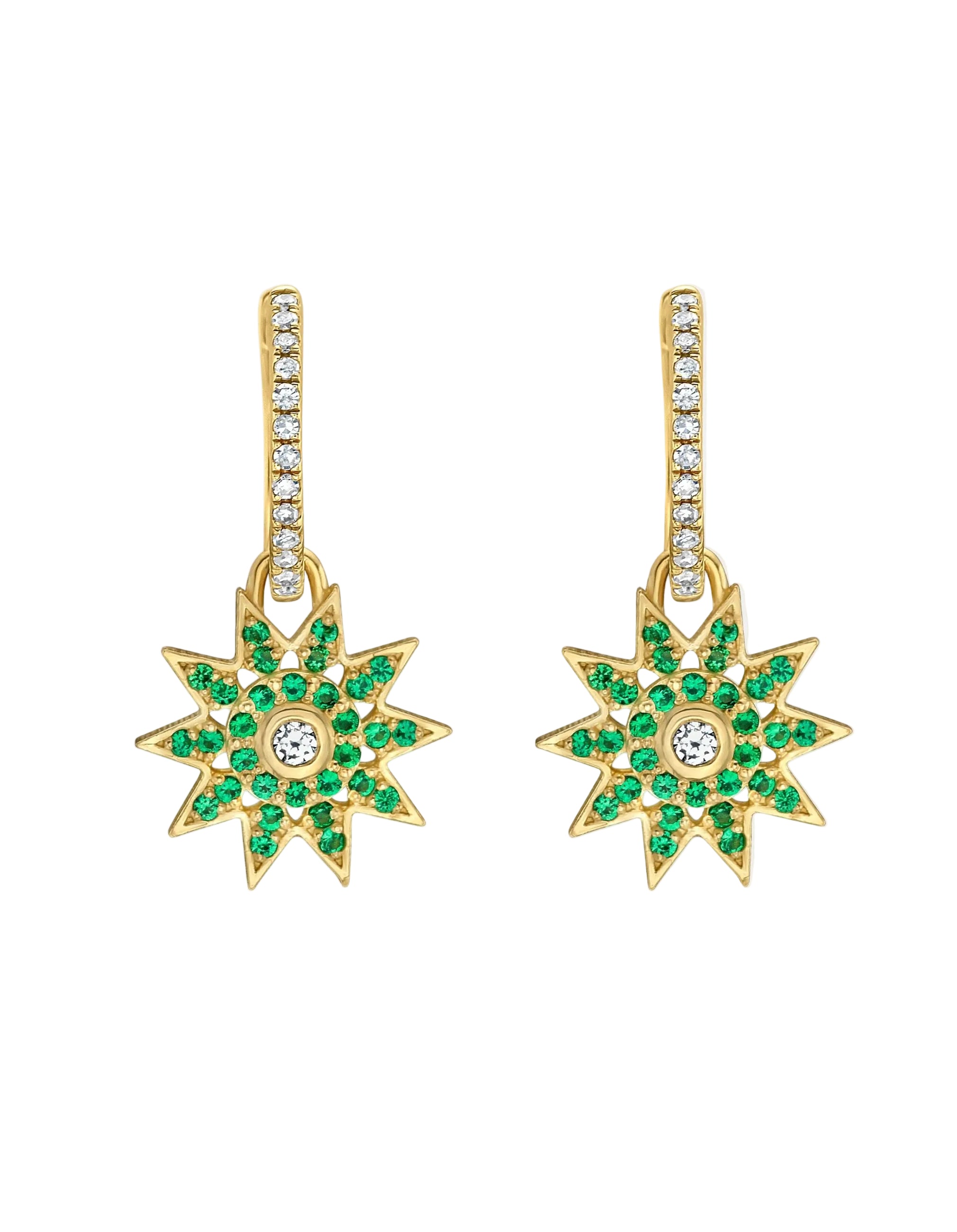 Lumière Emerald Star Dangle Earrings by Lionheart - At Present Jewelry