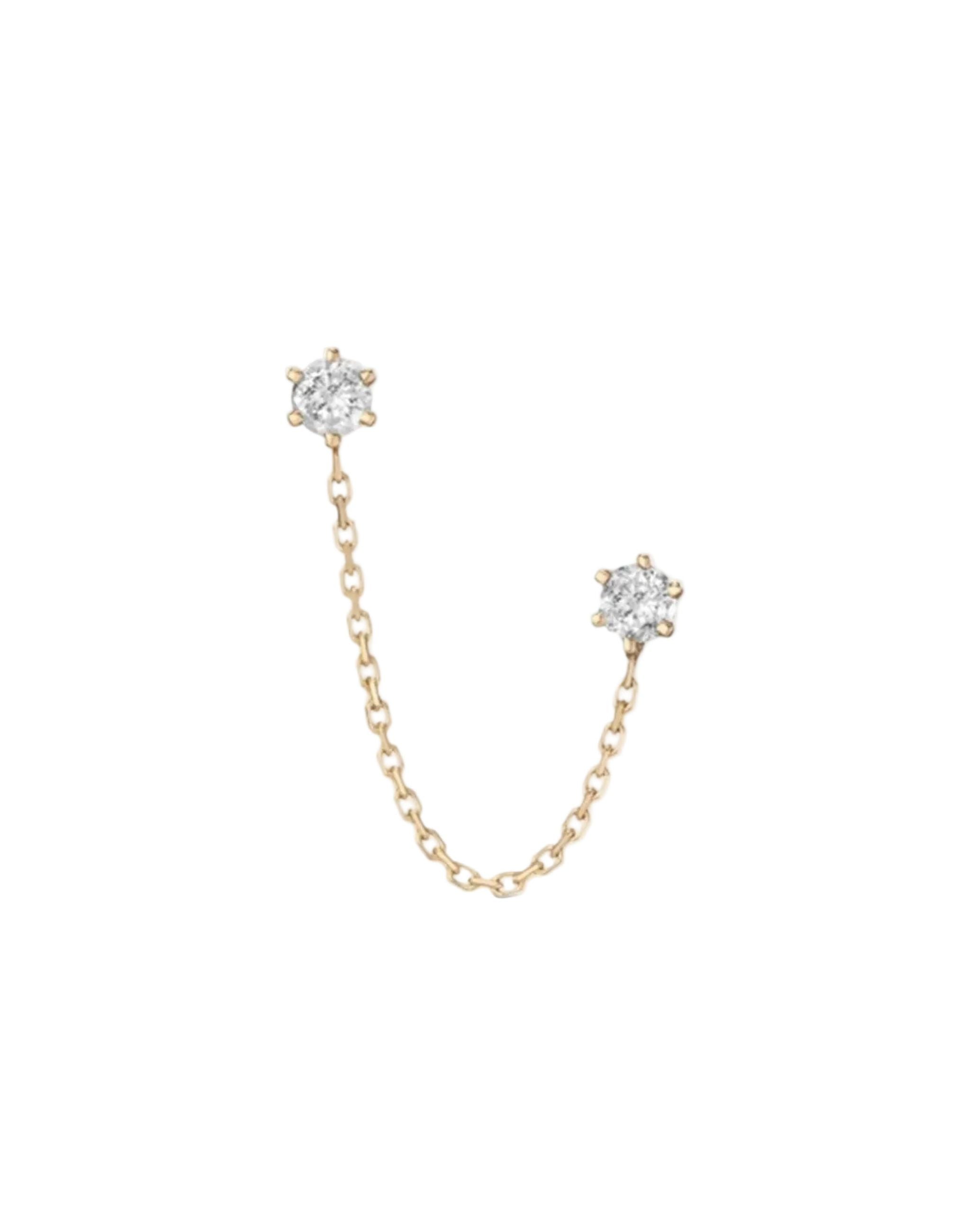 Double Grey Diamond Draped Earrings