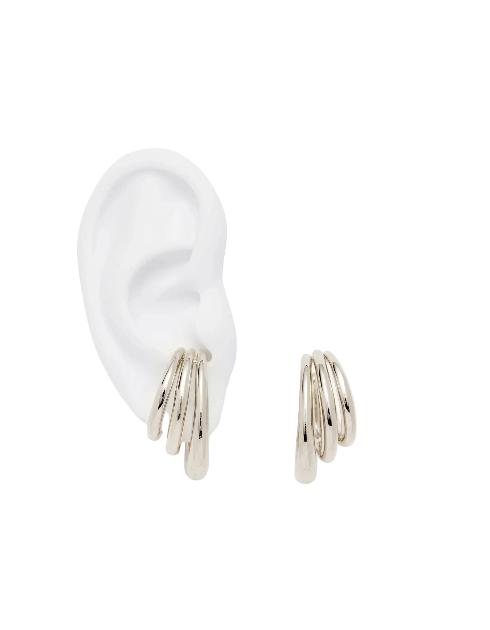 Triple Lair Ear Cuffs in Silver by Lady Grey - At Present Jewelry