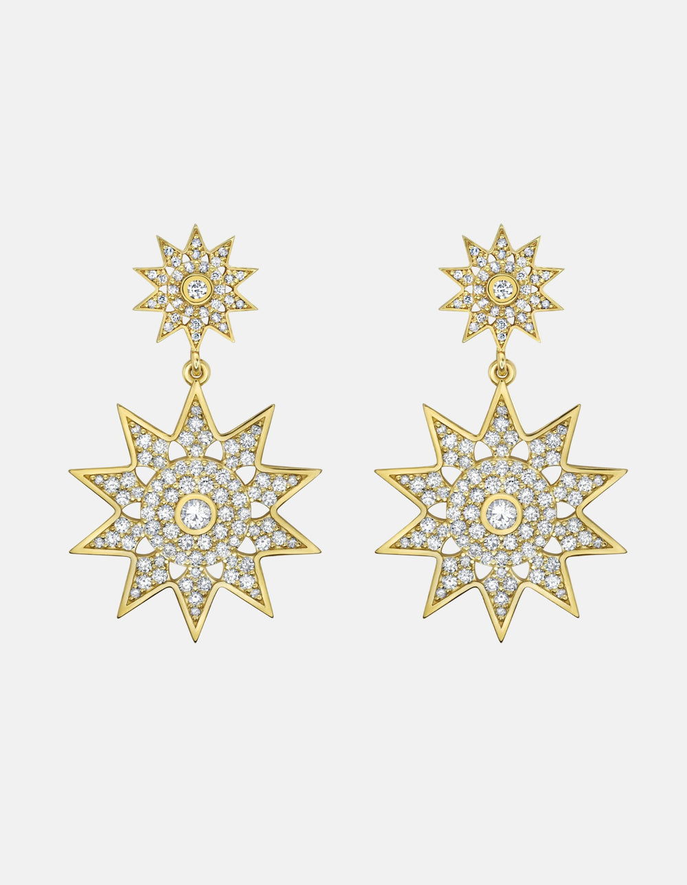 Lumière Diamond Star Jumbo Dangle Earrings by Lionheart - At Present Jewelry