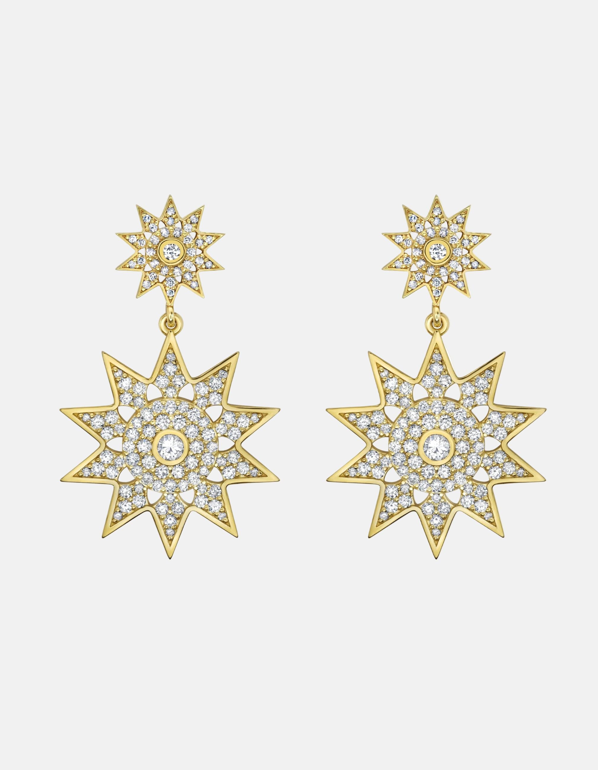 Lumière Diamond Star Jumbo Dangle Earrings by Lionheart - At Present Jewelry