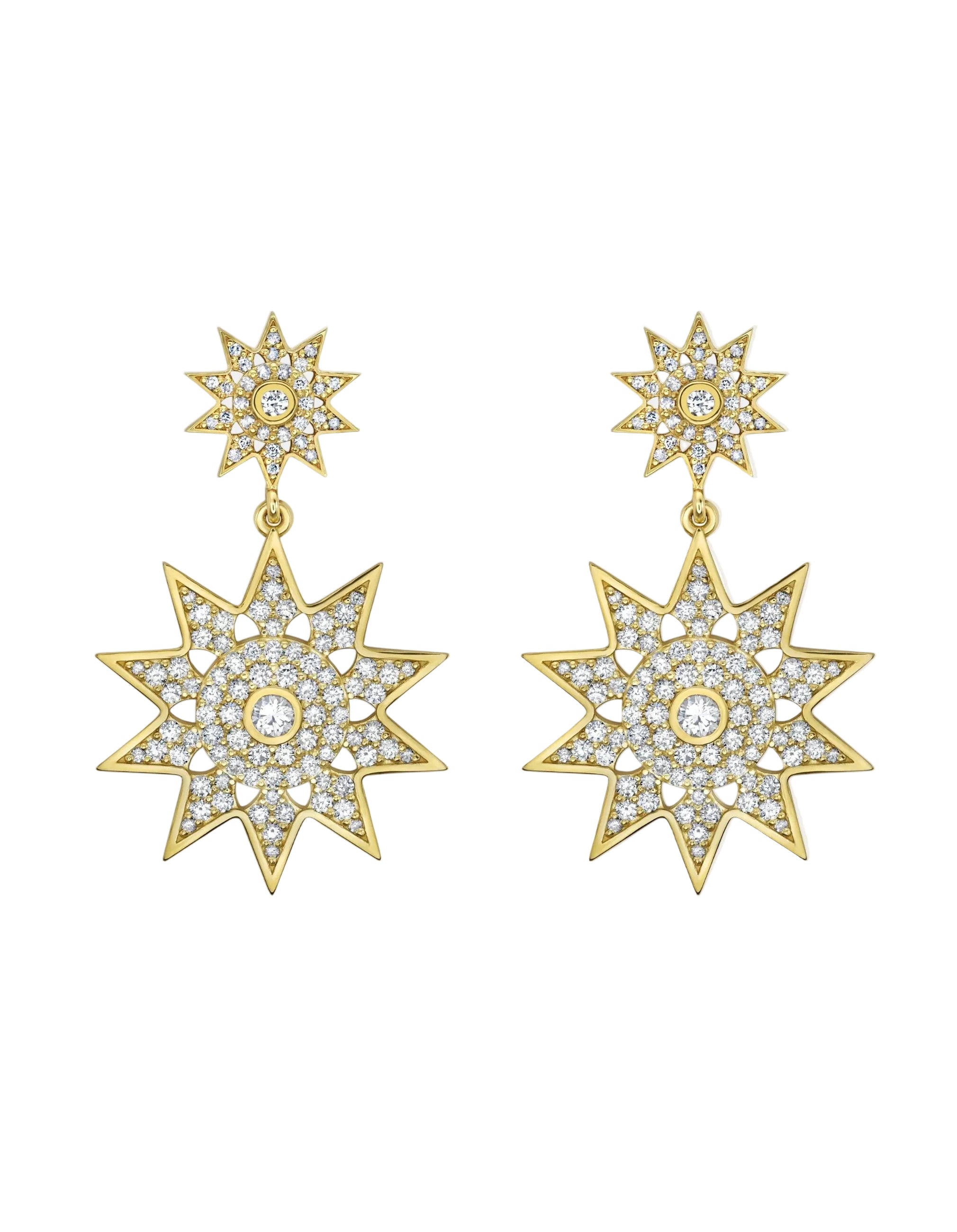 Lumière Diamond Star Jumbo Dangle Earrings by Lionheart - At Present Jewelry