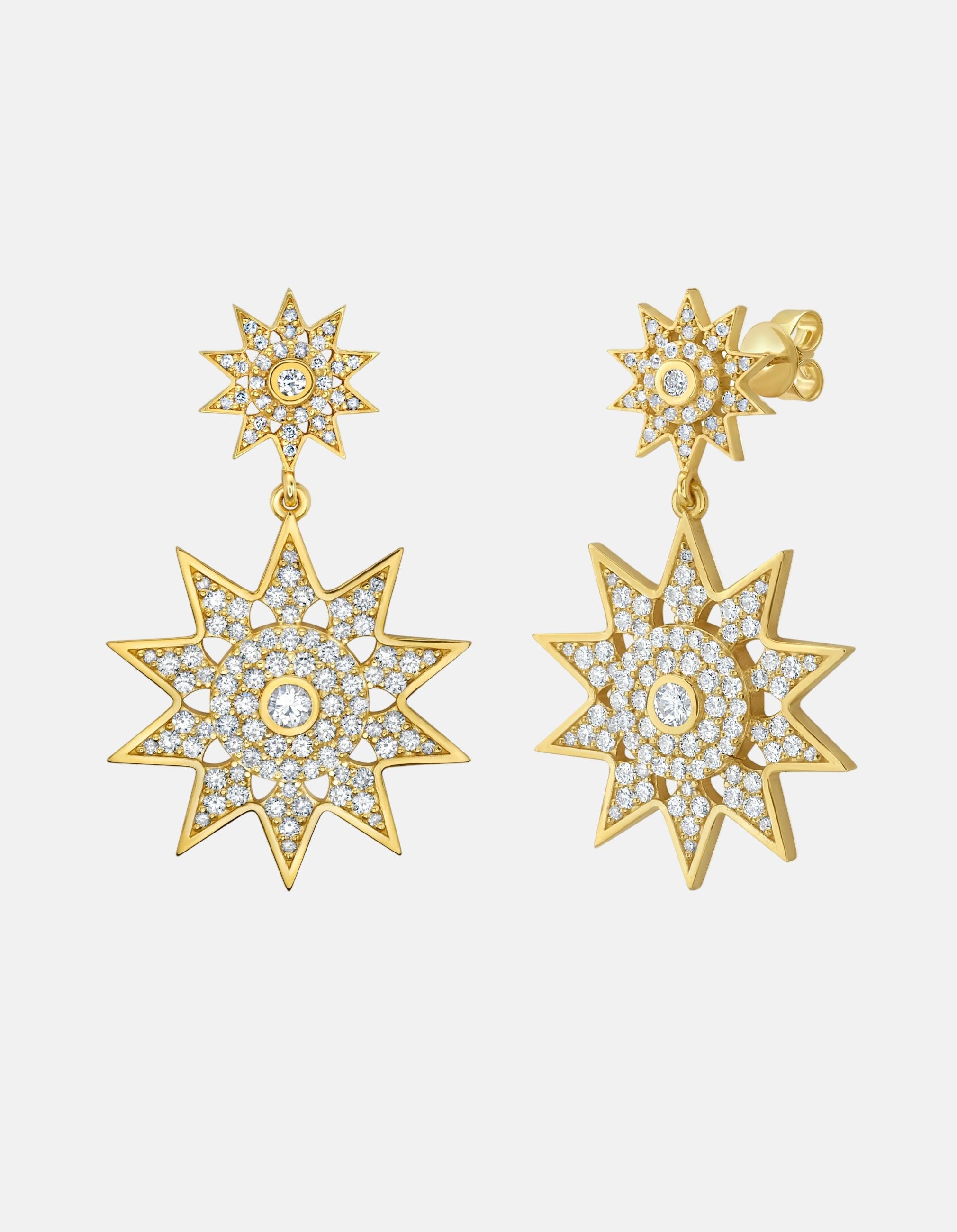 Lumière Diamond Star Jumbo Dangle Earrings by Lionheart - At Present Jewelry