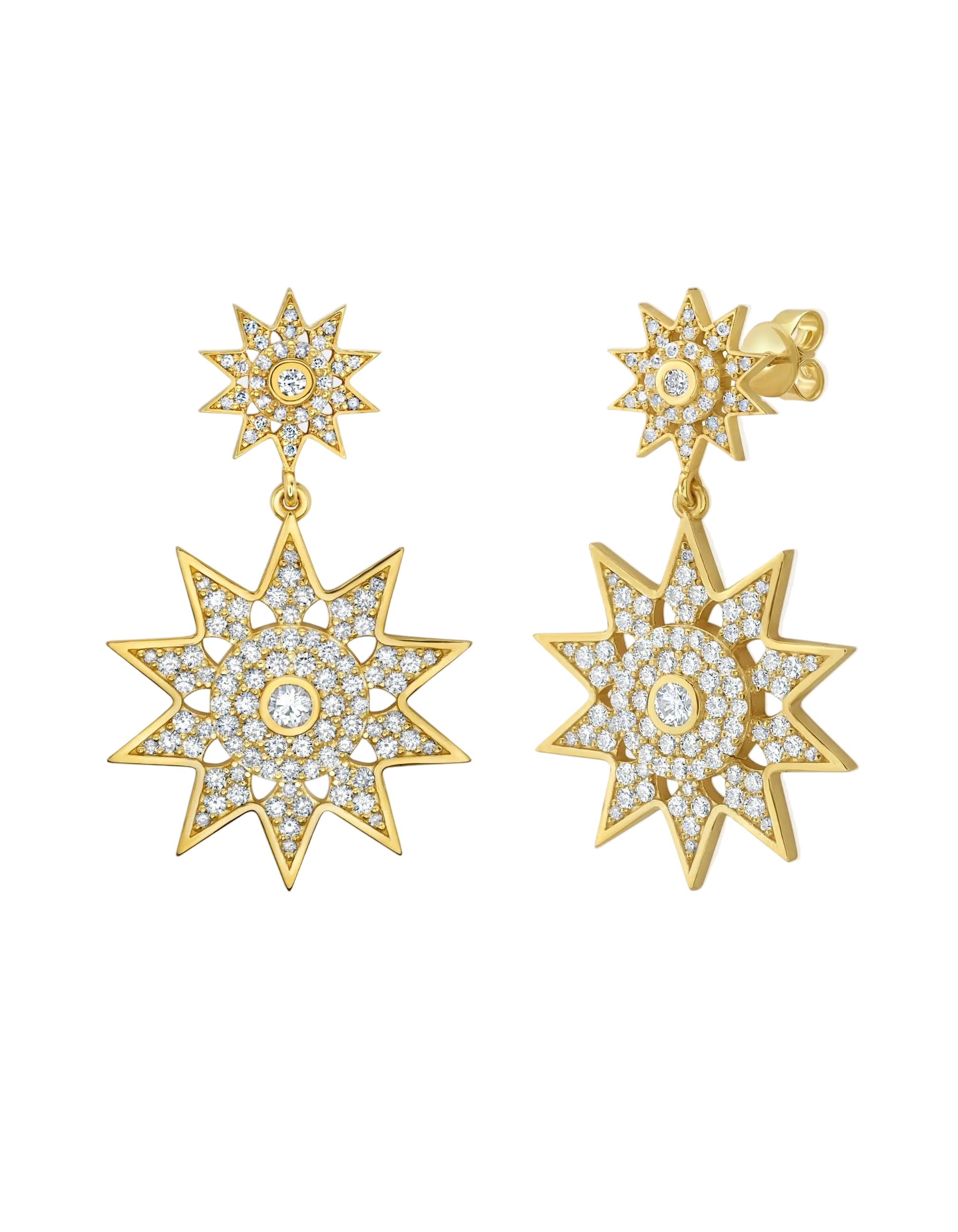 Lumière Diamond Star Jumbo Dangle Earrings by Lionheart - At Present Jewelry