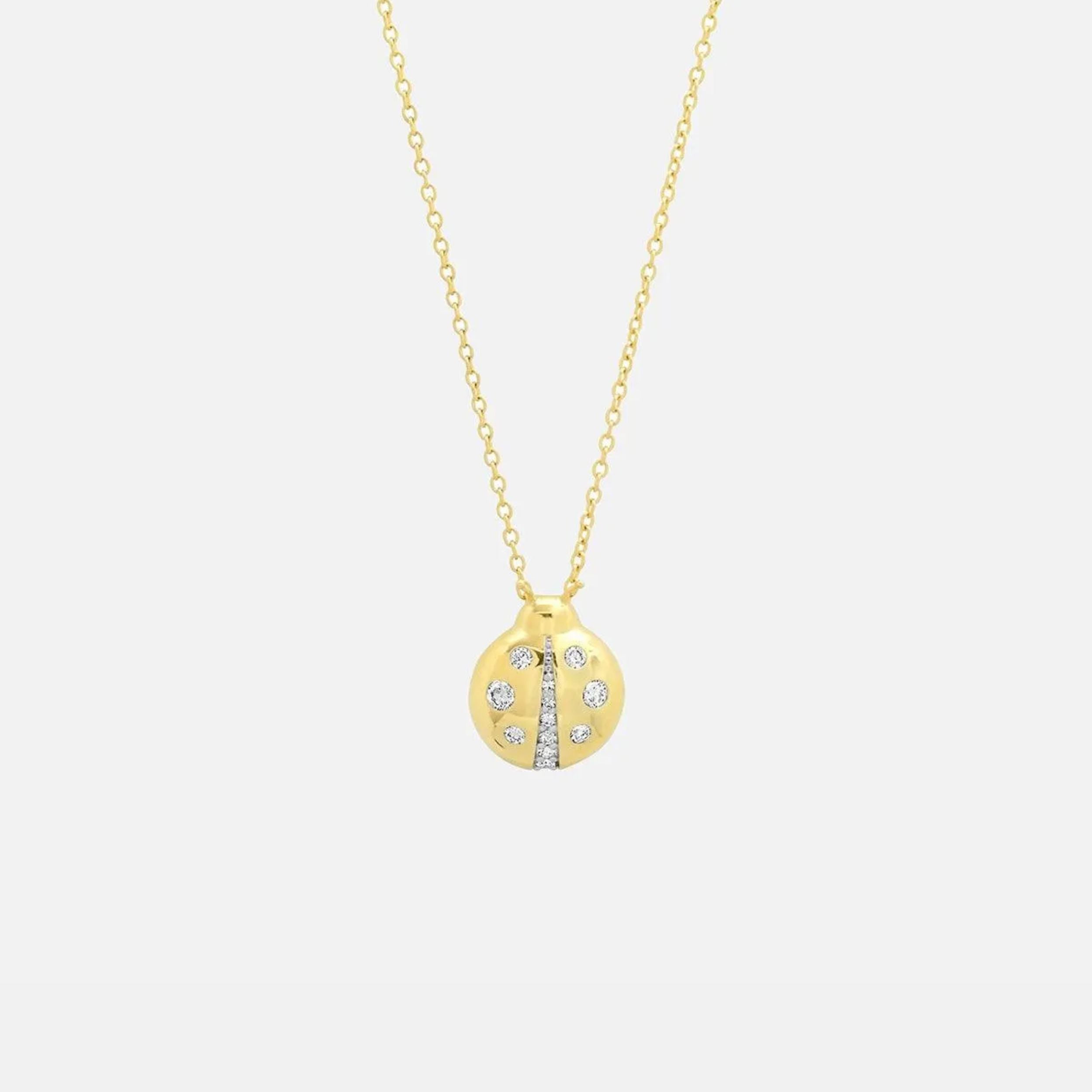 Diamond Baby Ladybug Necklace