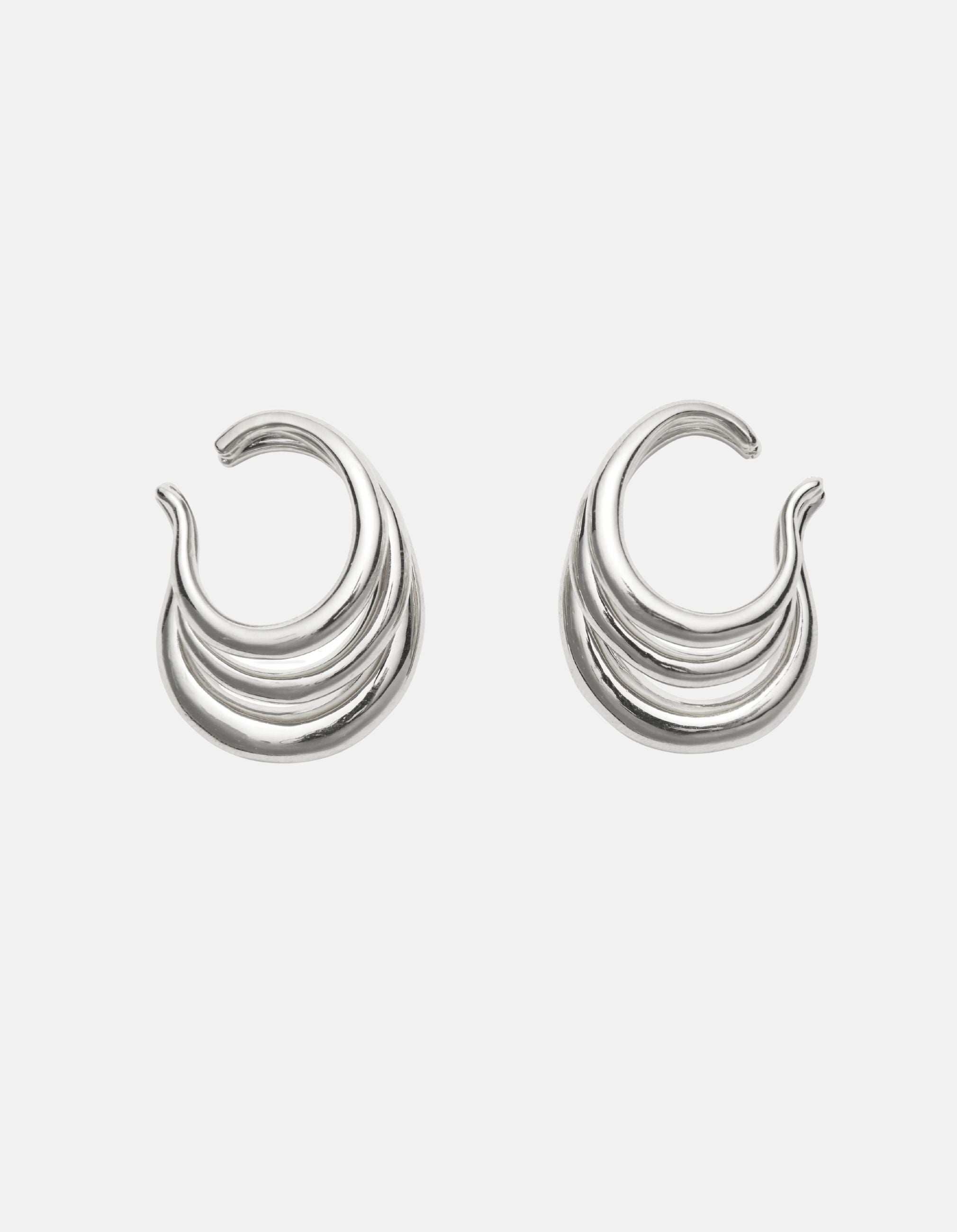 Triple Lair Ear Cuffs in Silver by Lady Grey - At Present Jewelry