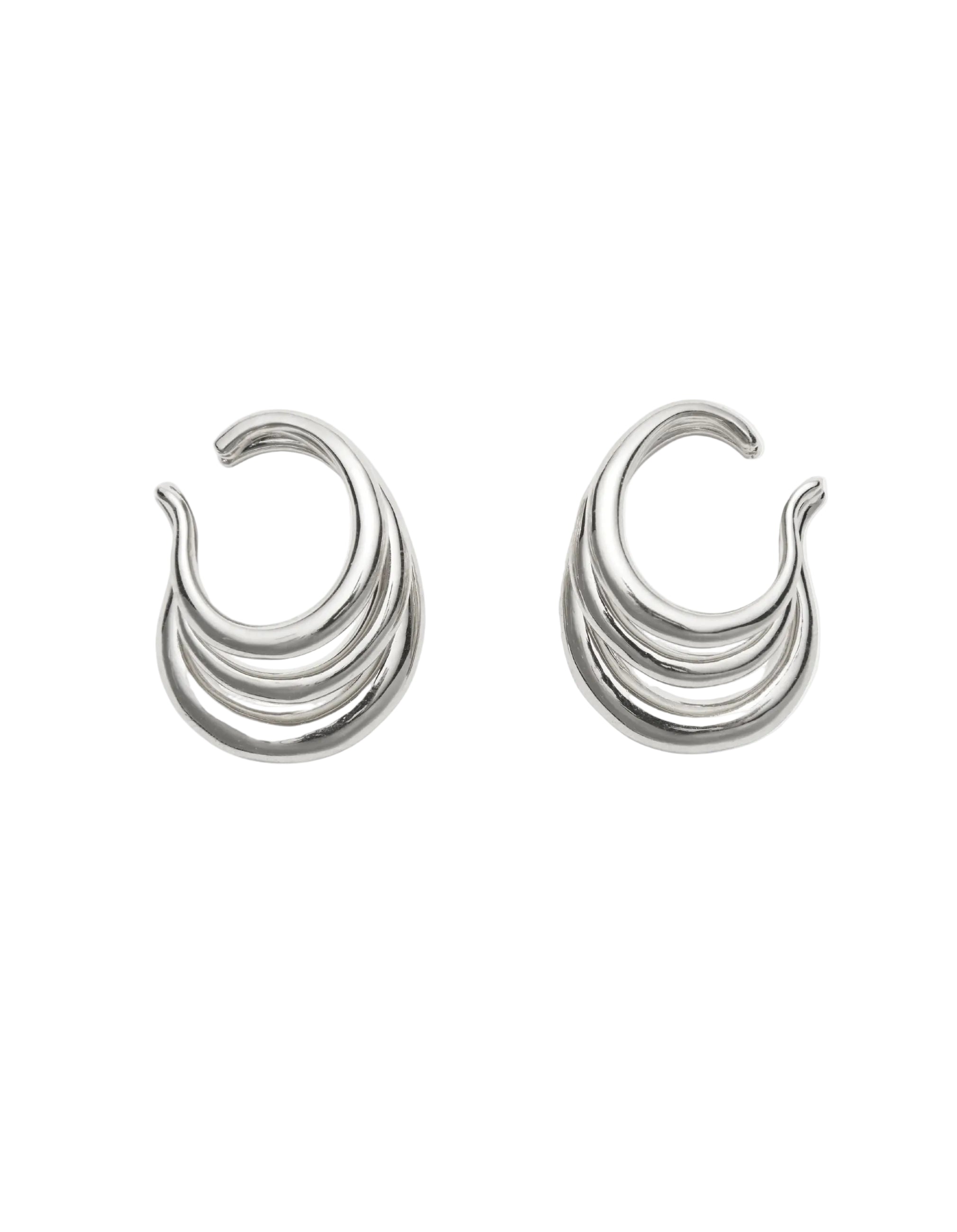 Triple Lair Ear Cuffs in Silver by Lady Grey - At Present Jewelry