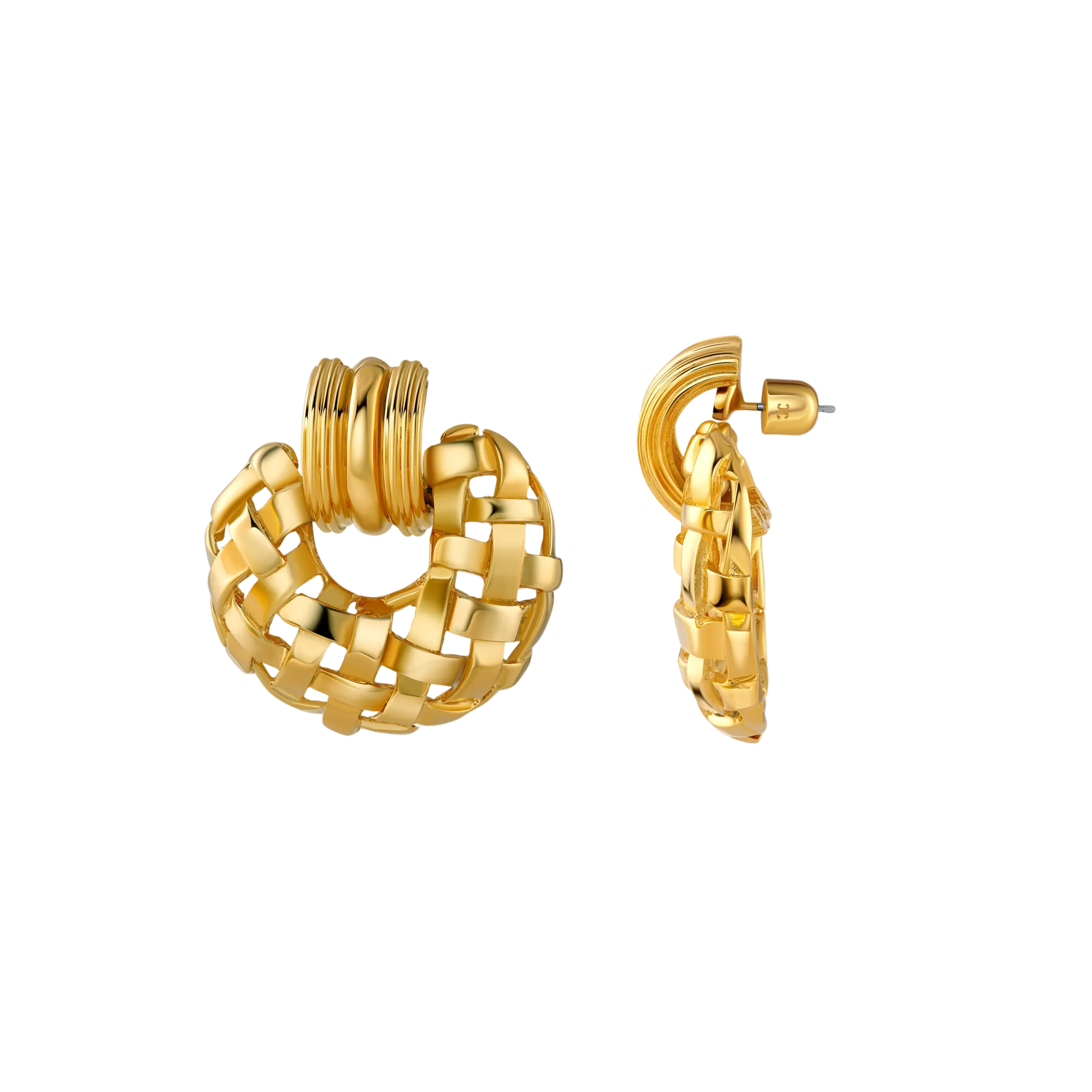 Woven Frontal Hoop Earring by Christina Caruso - At Present Jewelry