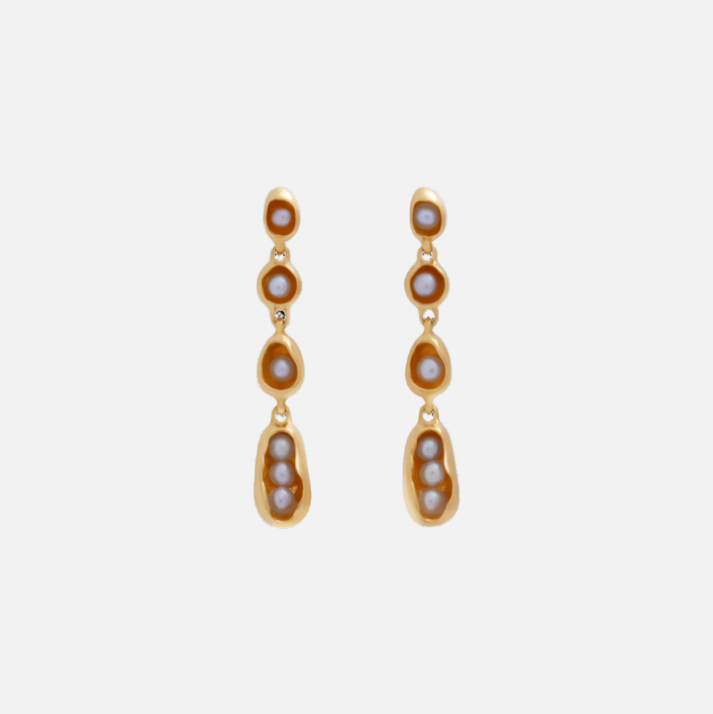 Pearl Droplets, Gold by Carina Hardy - At Present Jewelry