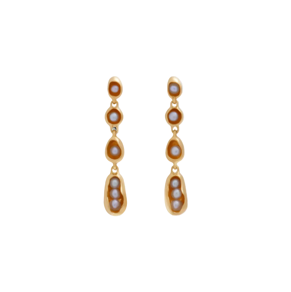 Pearl Droplets, Gold by Carina Hardy - At Present Jewelry