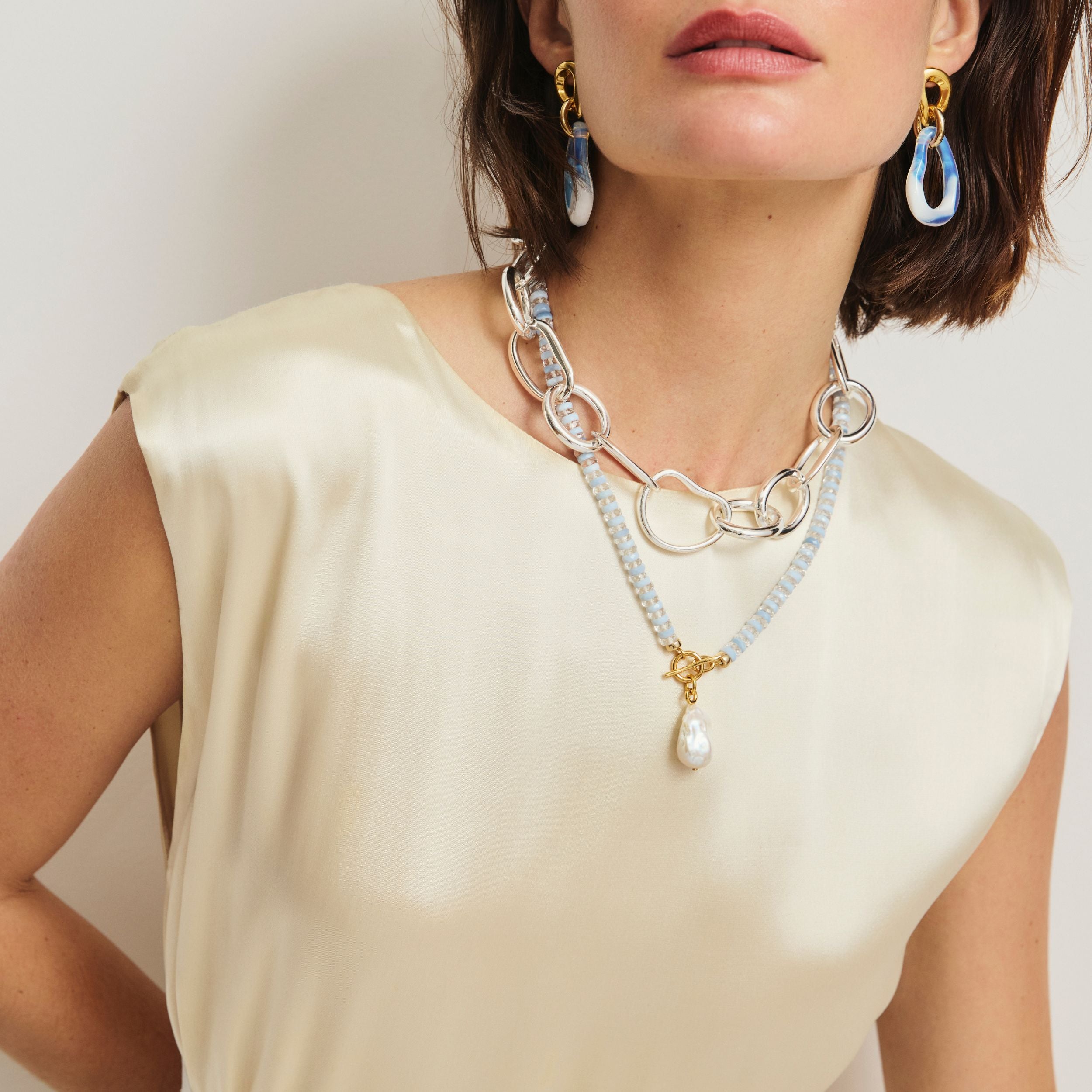 Pearl Isle Necklace in Mist by Lizzie Fortunato - At Present Jewelry