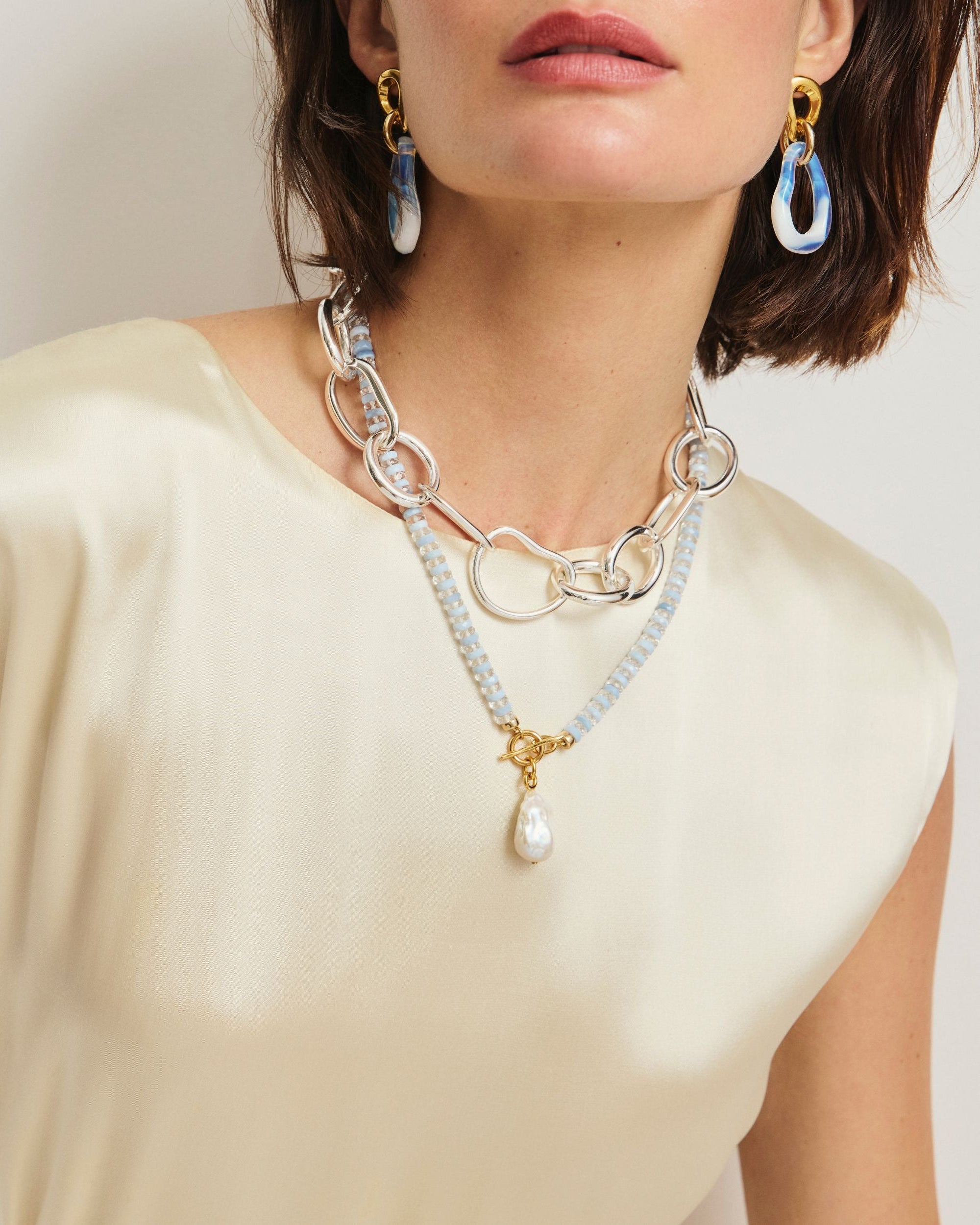 Pearl Isle Necklace in Mist by Lizzie Fortunato - At Present Jewelry