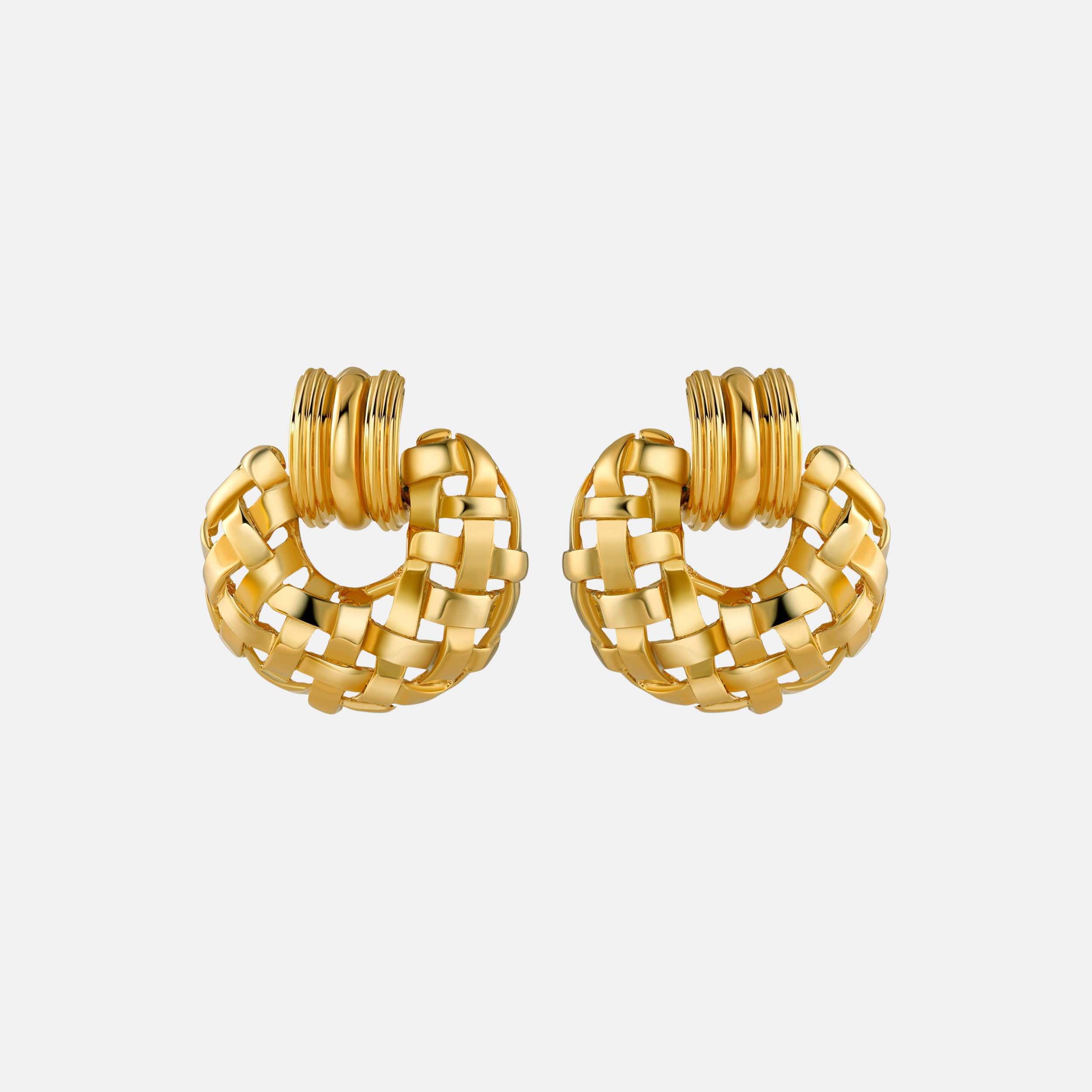 Woven Frontal Hoop Earring by Christina Caruso - At Present Jewelry