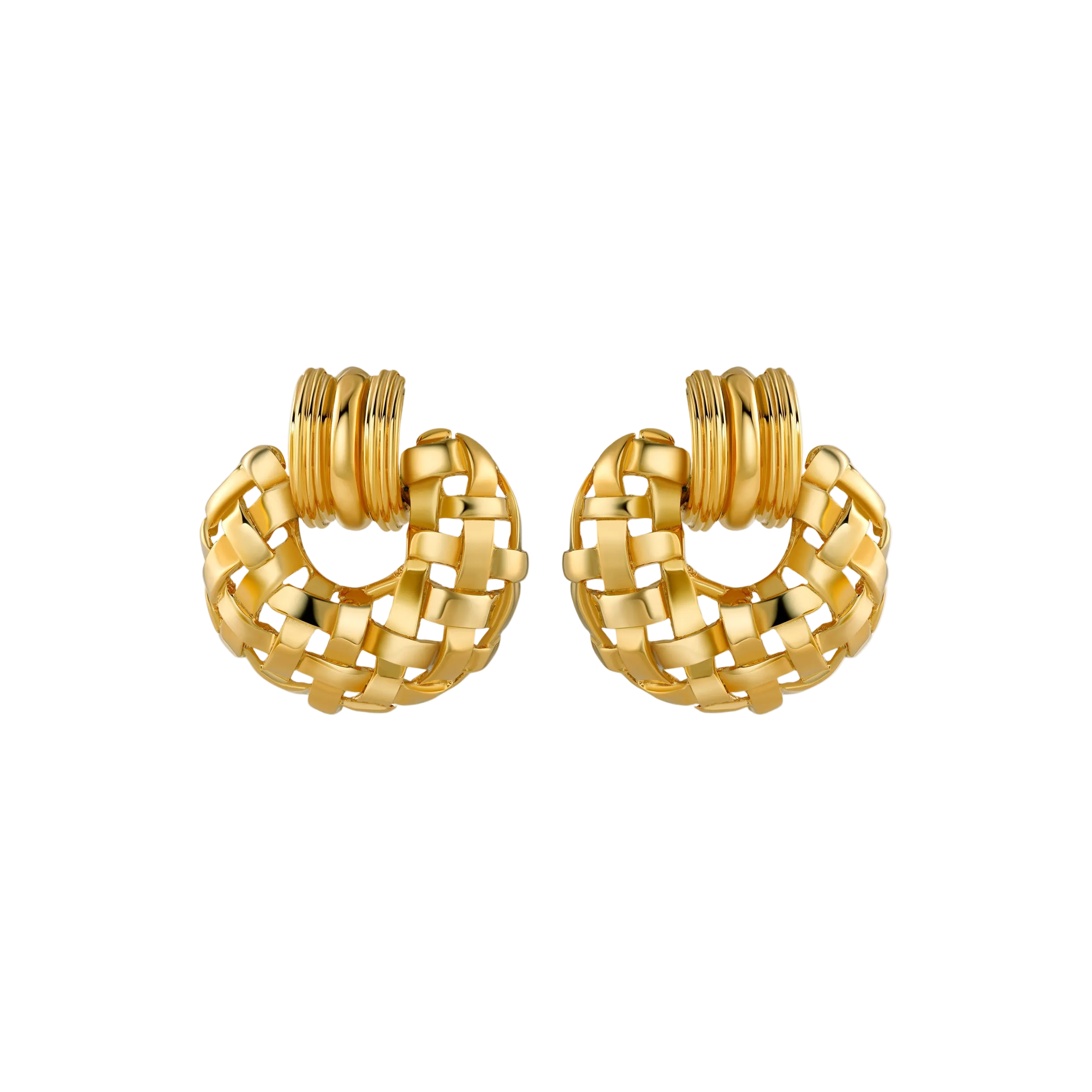 Woven Frontal Hoop Earring by Christina Caruso - At Present Jewelry