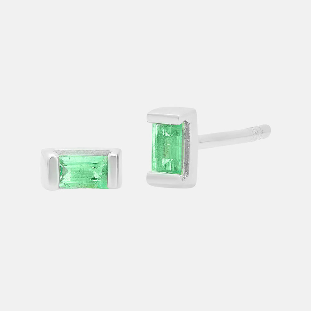Gemstone Baguette Studs by Eriness - At Present Jewelry