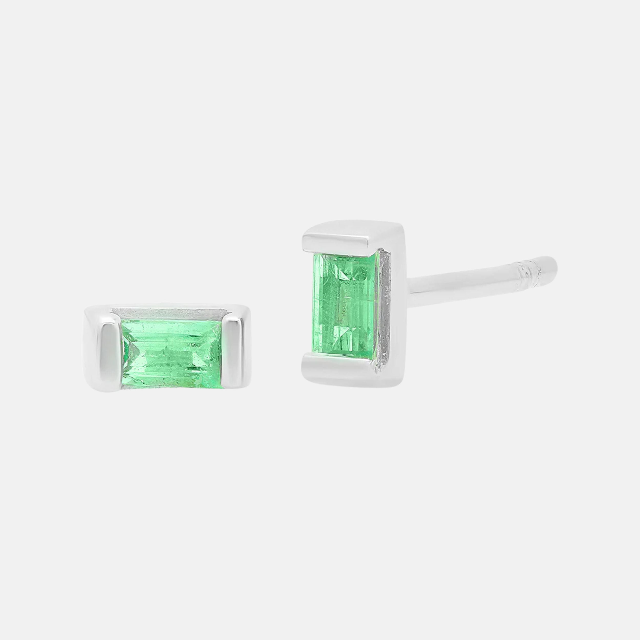 Gemstone Baguette Studs by Eriness - At Present Jewelry
