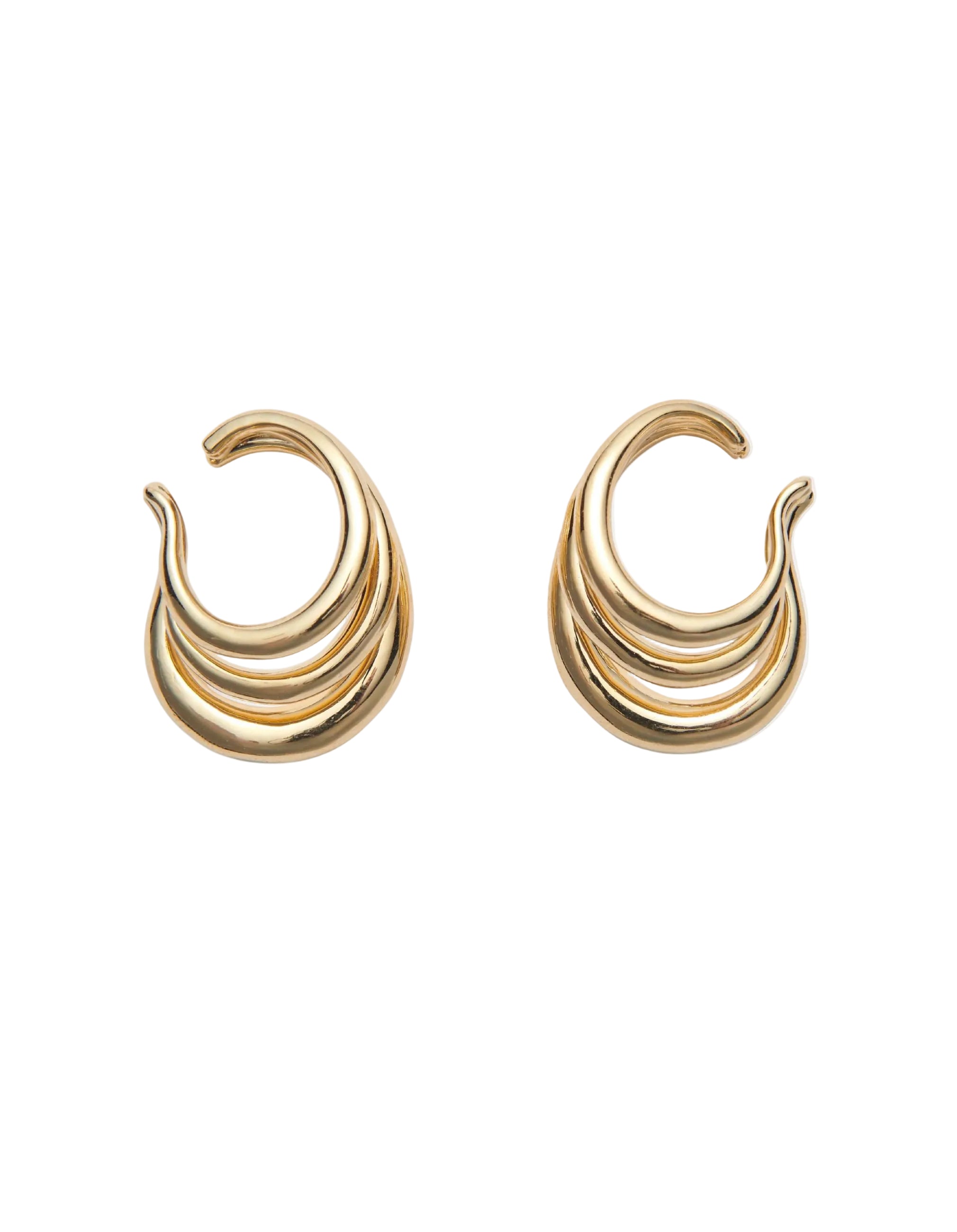 Triple Lair Ear Cuffs in Gold by Lady Grey - At Present Jewelry
