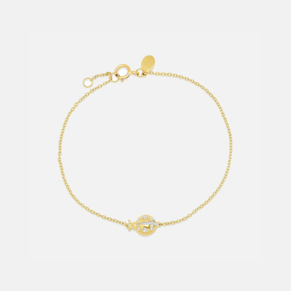 Diamond Crawling Ladybug Bracelet by Eriness - At Present Jewelry